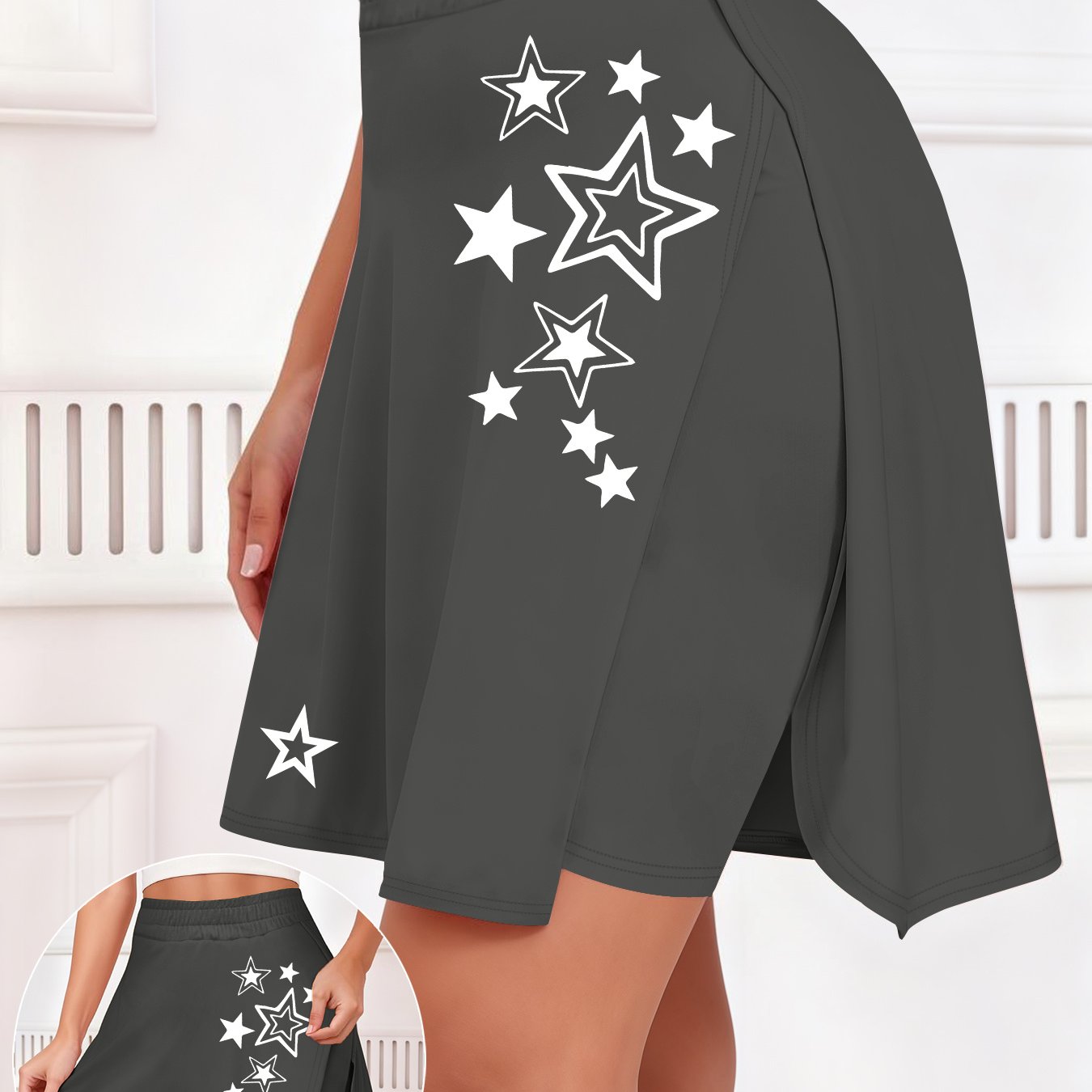 TEMU 2026 New European And American Spring/summer Women's Casual Lightweight Y Cool Minimalist Five-pointed Short Skirt Pants