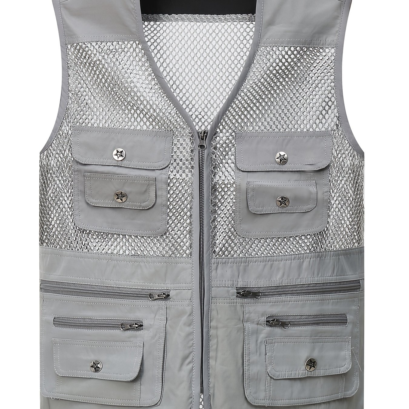 TEMU Summer Men's Breathable Mesh Vest For Hiking, Fishing, And Sports - Multi- With V-neck
