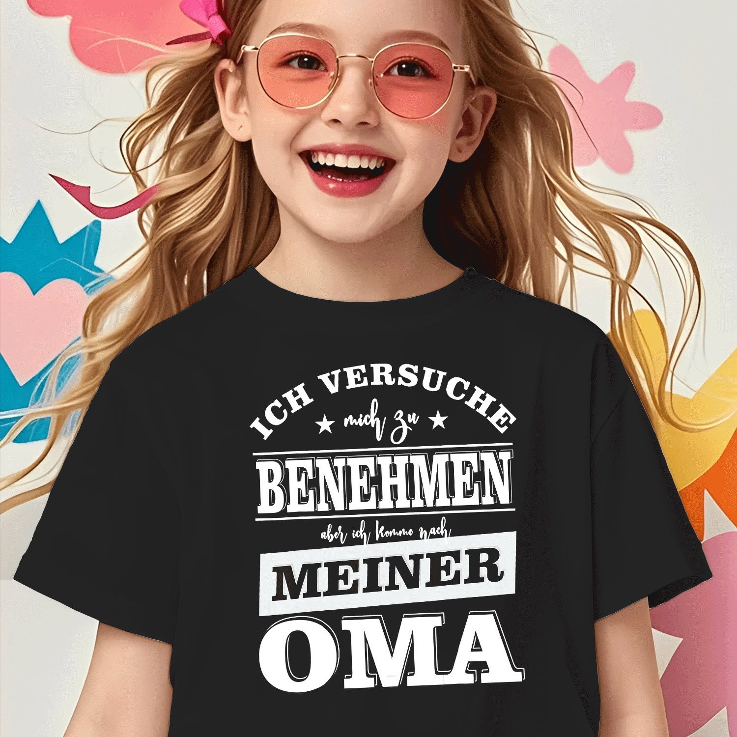 Ich Versuche Mich Zu Benehmen Aber Ich Komme Nach Oma For Boys Girls Kids Chlidren T-shirt