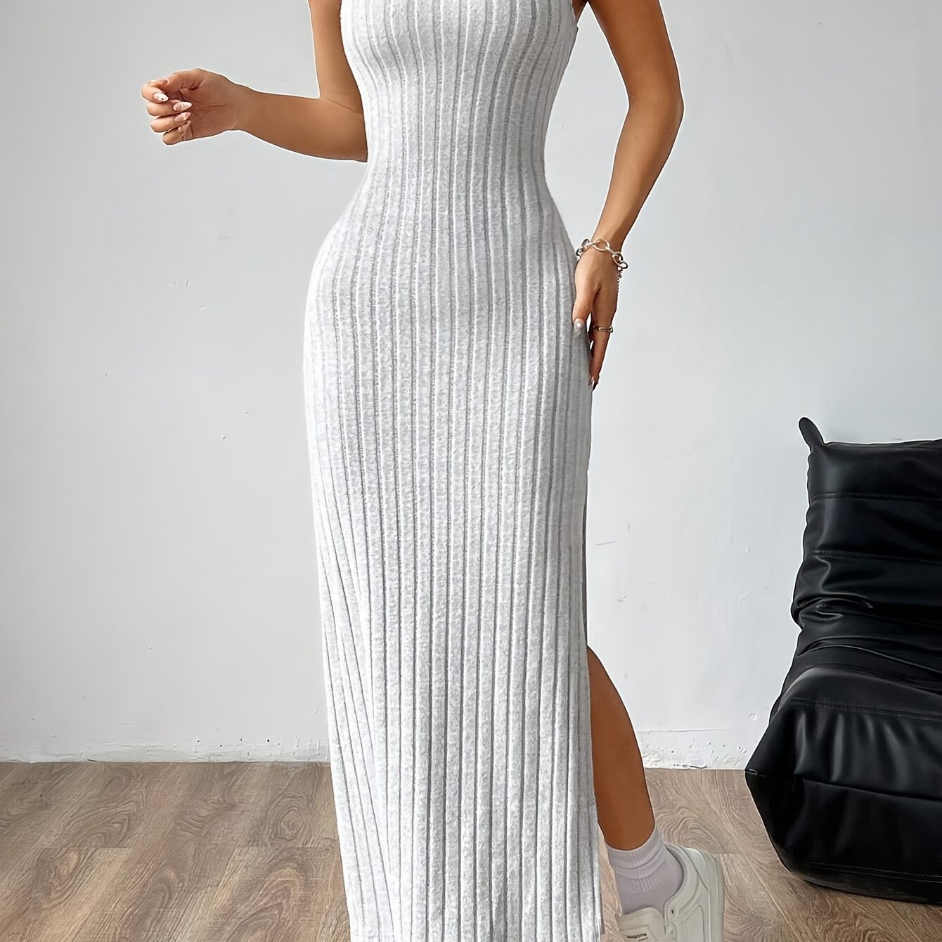 Women's Fashion Backless Slit Dress