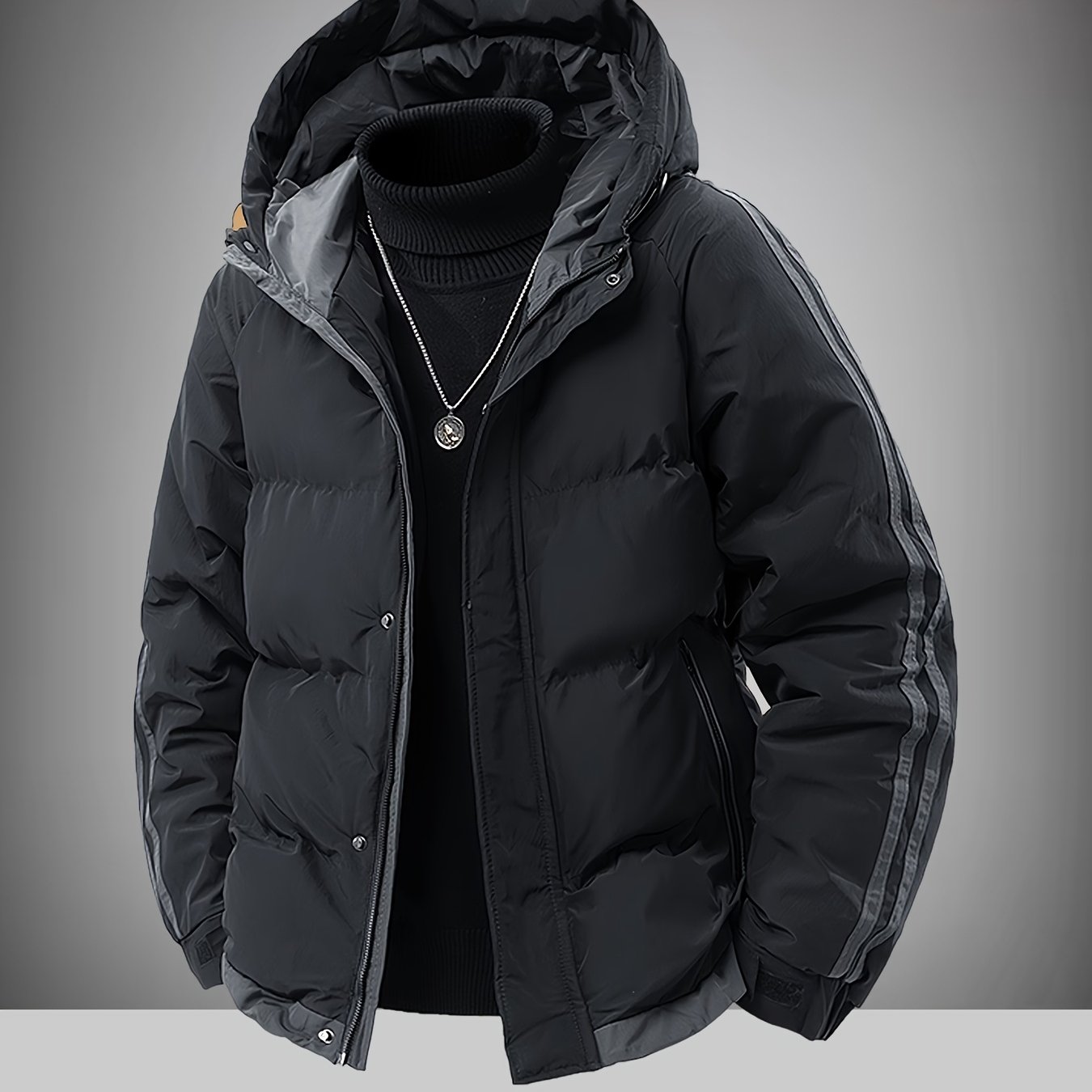 TEMU Capispalla invernale imbottito con cappuccio per , giacca da lavoro da , cappotto da , moda , divisa da , abbigliamento da lavoro e attrezzatura