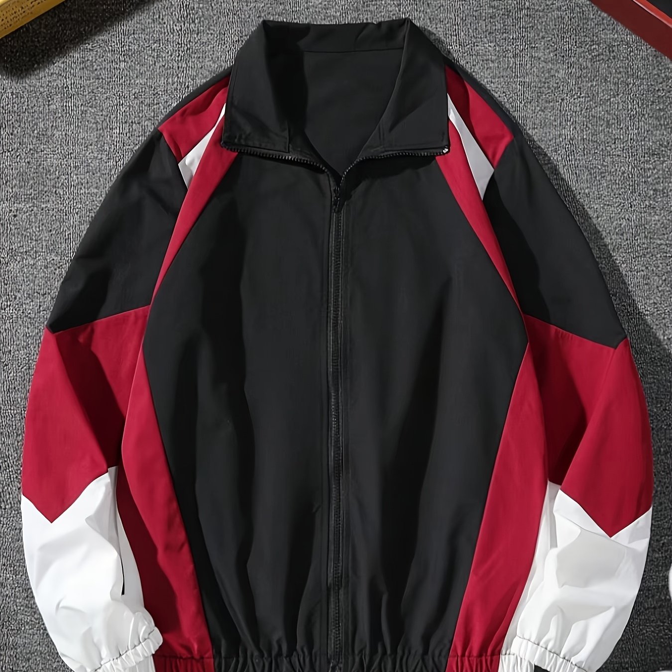 E-shop Herrenjacke, Farbblock-Stehkragen-Sportbekleidung, -Fashion-Oberbekleidung, Outdoor-Casual-Sportoberteil