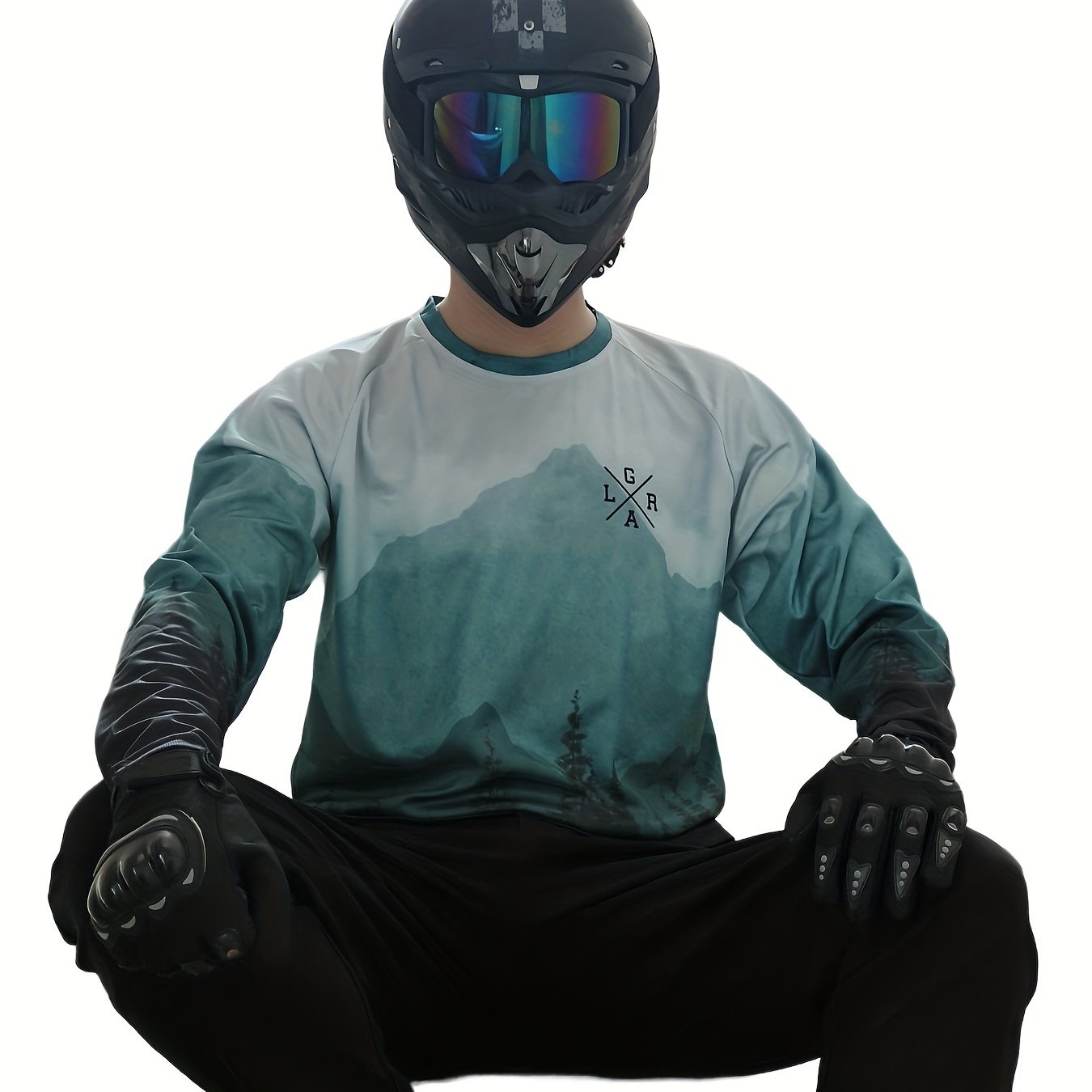 Image of Forest-style Quick-dry Breathable Outdoor Motocross Riding Gear, Mountain Bike And Road Cycling Jersey