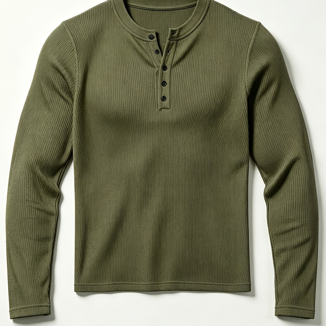 TEMU Joshmei Obm American-style Casual Men's Vertical Pin-stripe Henley Collar Long-sleeve T-shirt, Slim-fit Stretchy -friendly Breathable Pullover,