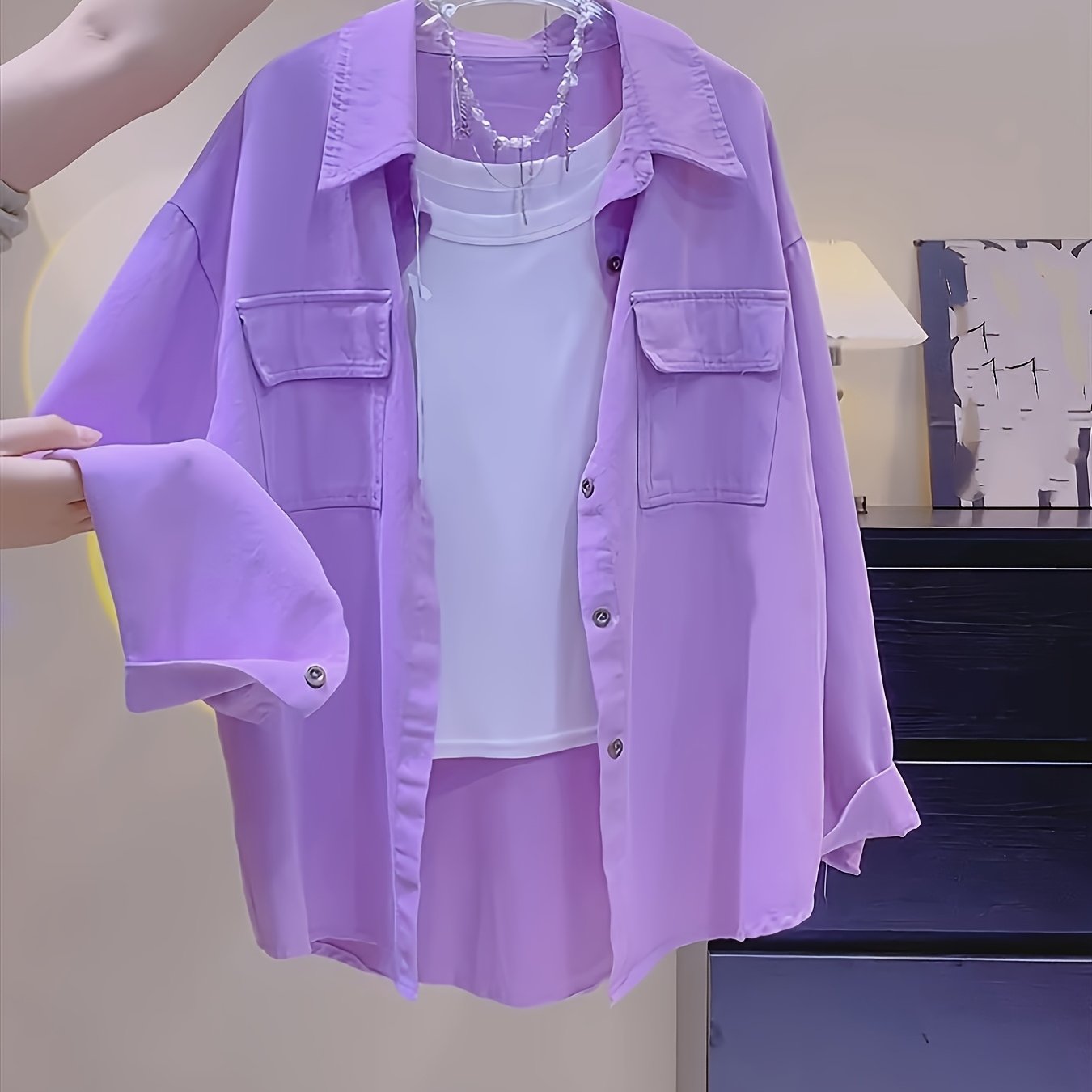 Image of A Stylish And Versatile Shirt Suitable For Everyday Wear, Featuring A For Spring And Autumn 2025, Comfortable And Loose-fitting Long Sleeves For Women's Clothing