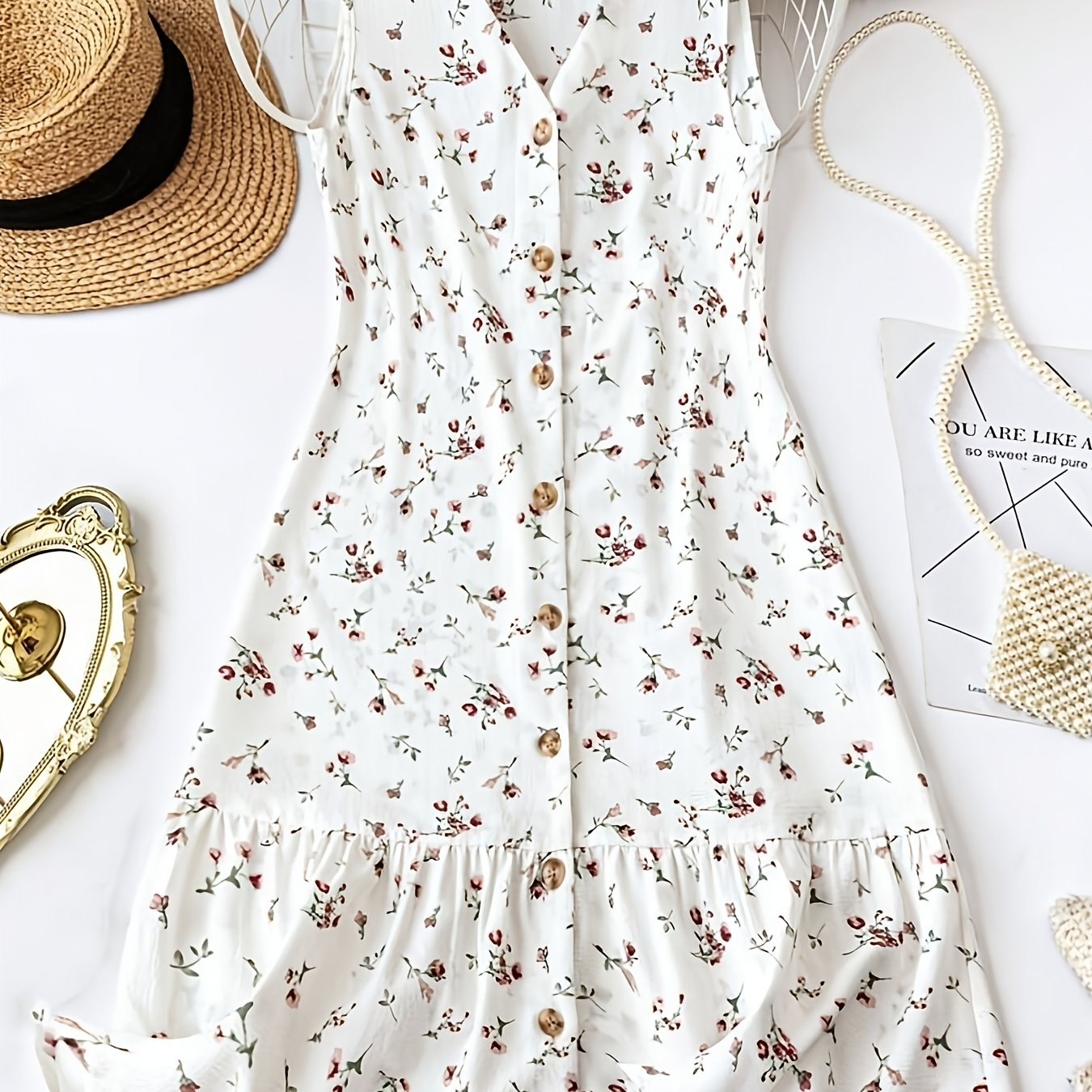 A Floral Sleeveless Dress For Women, Perfect For Vacations And Everyday Wear