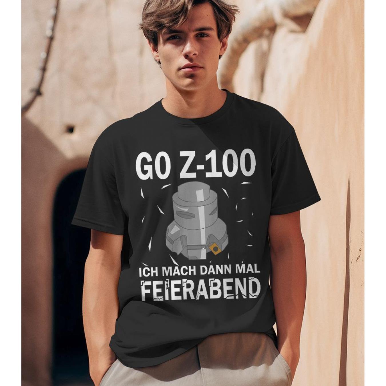 Men's And Women's Cnc Milling Cutter T-shirt G0 Z 100, Featuring With German Text, Perfect For Engineers, Machinists, And Enthusiasts. Casual Round Neck Style For