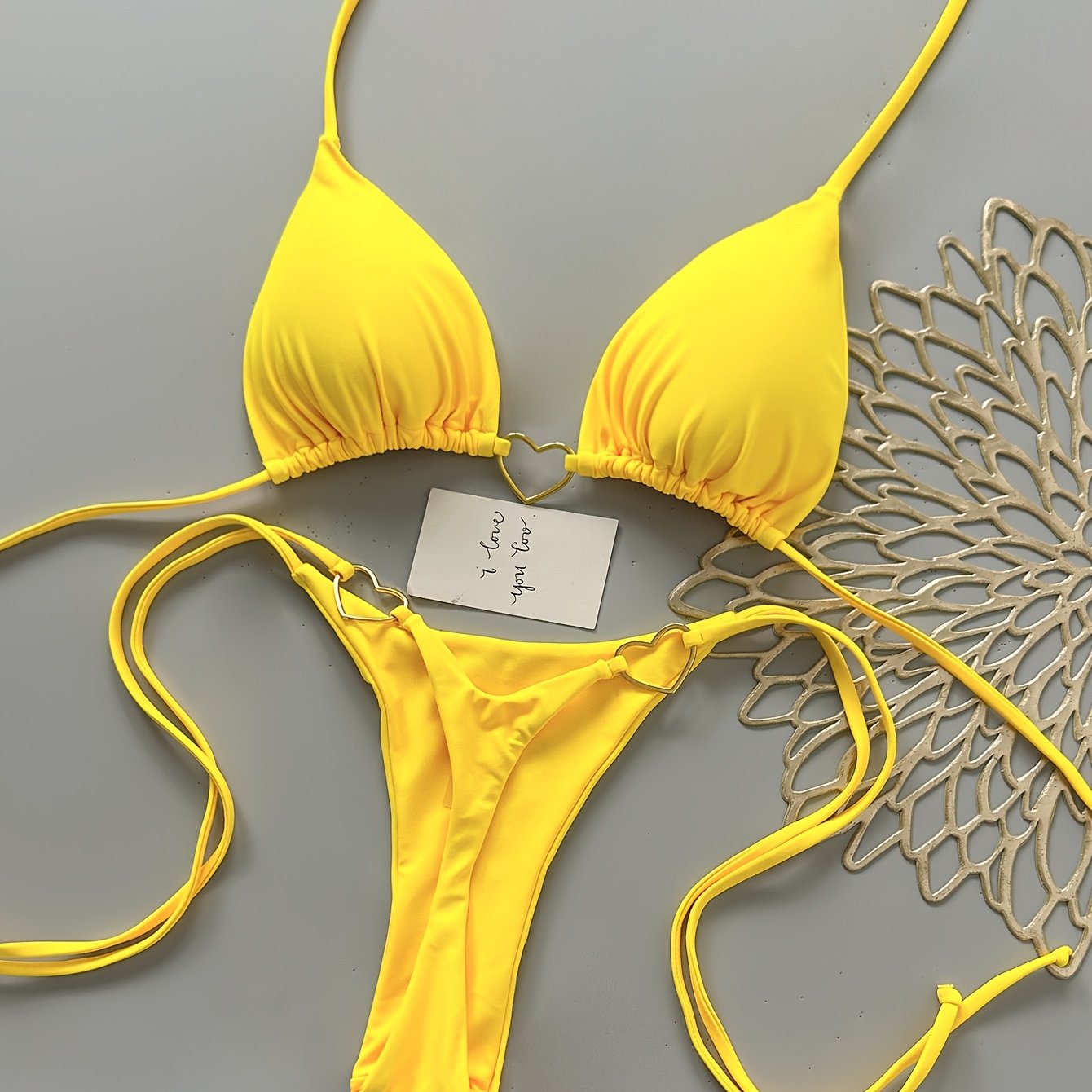 TEMU Women's Sexy Backless Bikini, Swimsuit Set