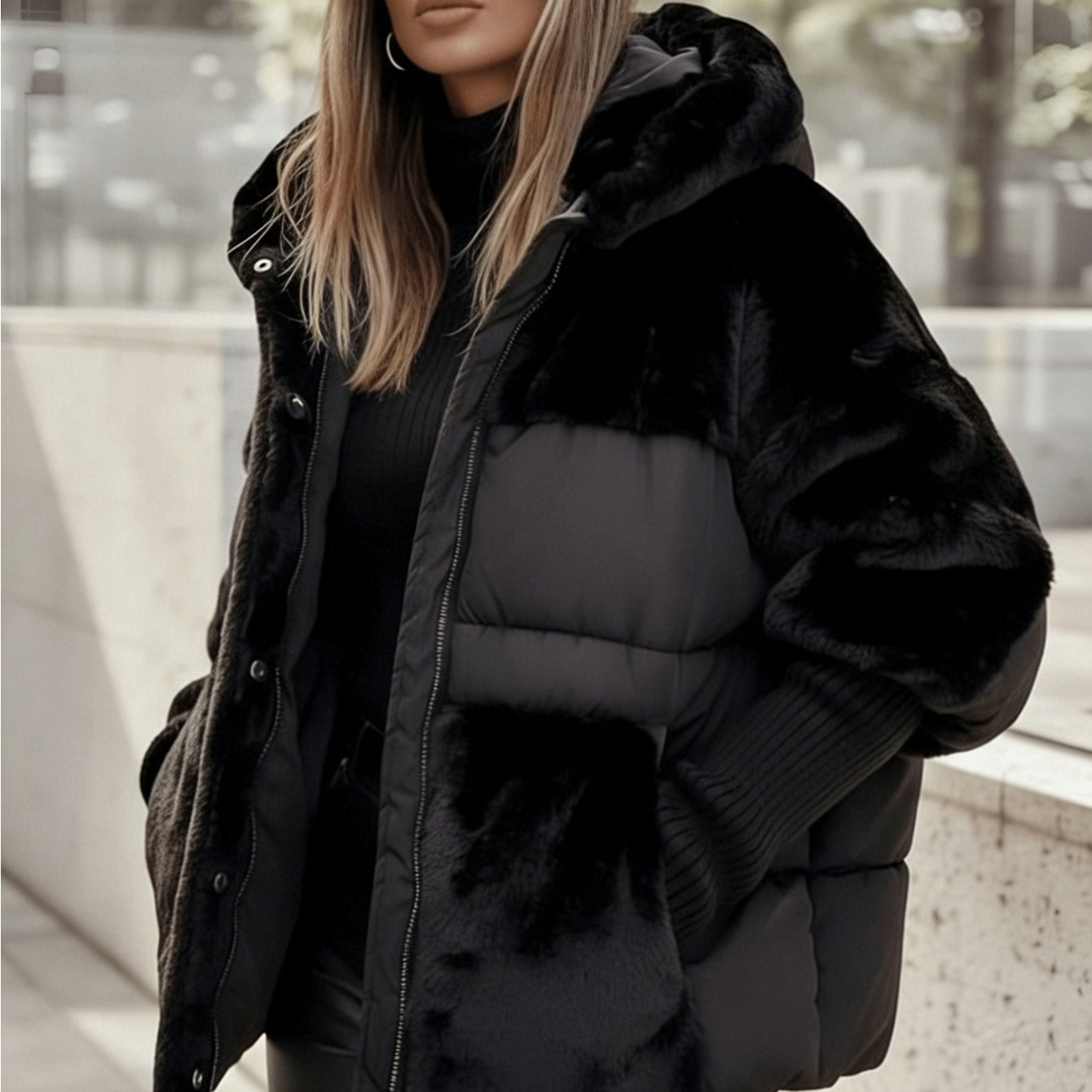 Women's Winter New Hooded Coat | Relaxed Fit & Shoulders | Plush Fabric | Concealed Zip