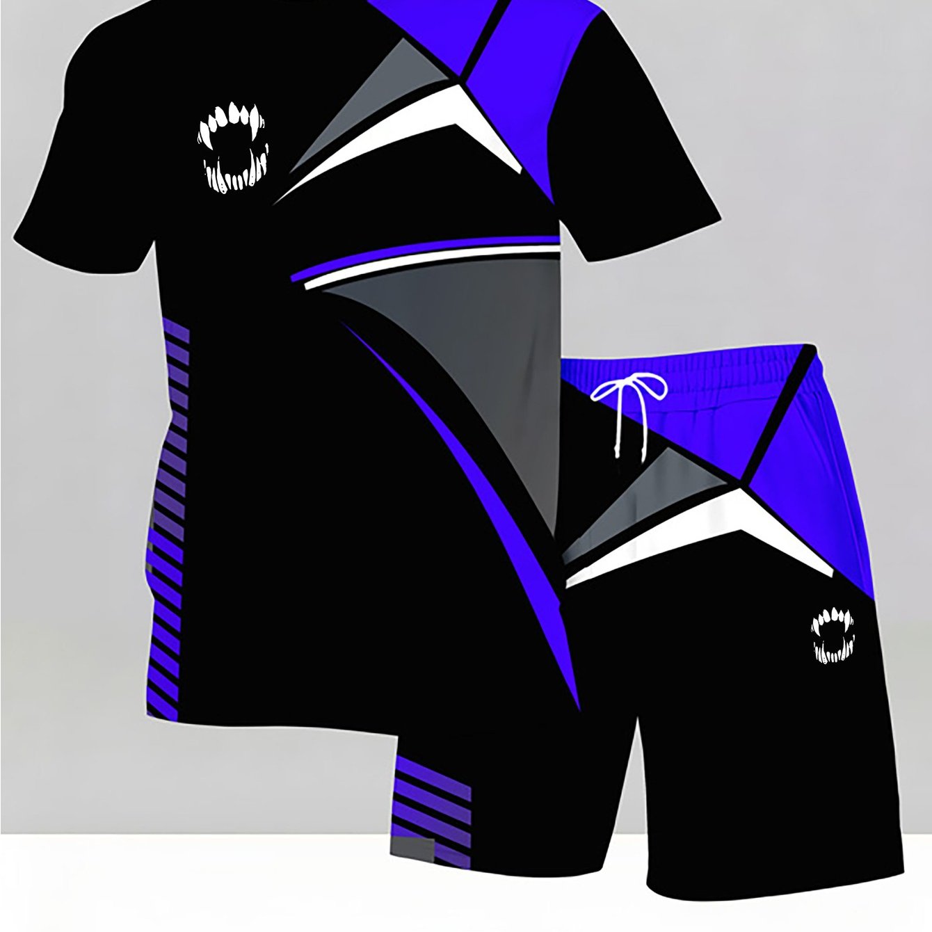 TEMU Men's Sports Outfit - Breathable And Sweat-resistant, Featuring A Short-sleeve Round-neck T-shirt And Shorts Set Made From Lightweight