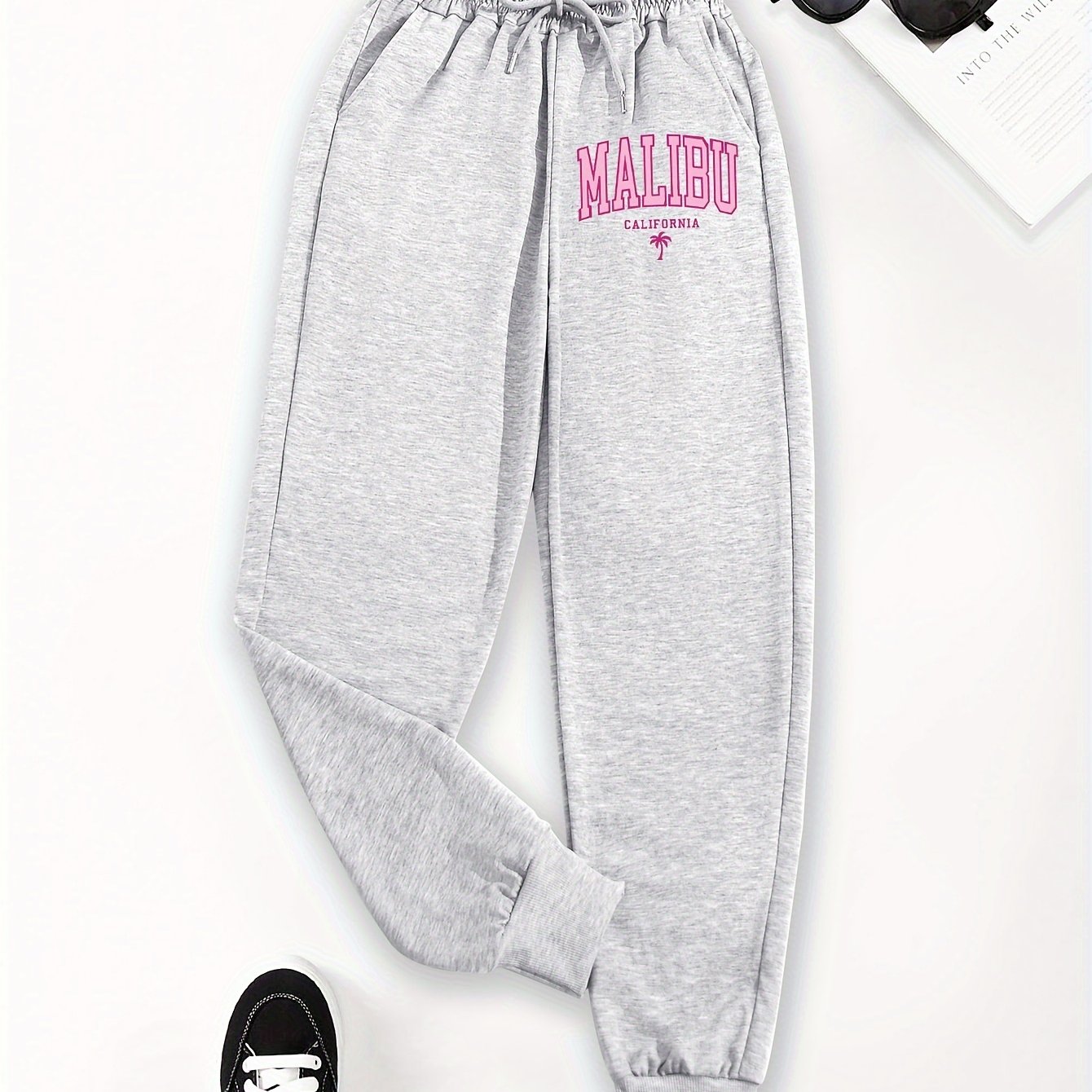 TEMU Valentine's Day 2026 New Summer Promotion Fashionable Commuting Graphic Print Pants, Elastic Waist Casual Pants, Women's Clothing, Daily Outfit,