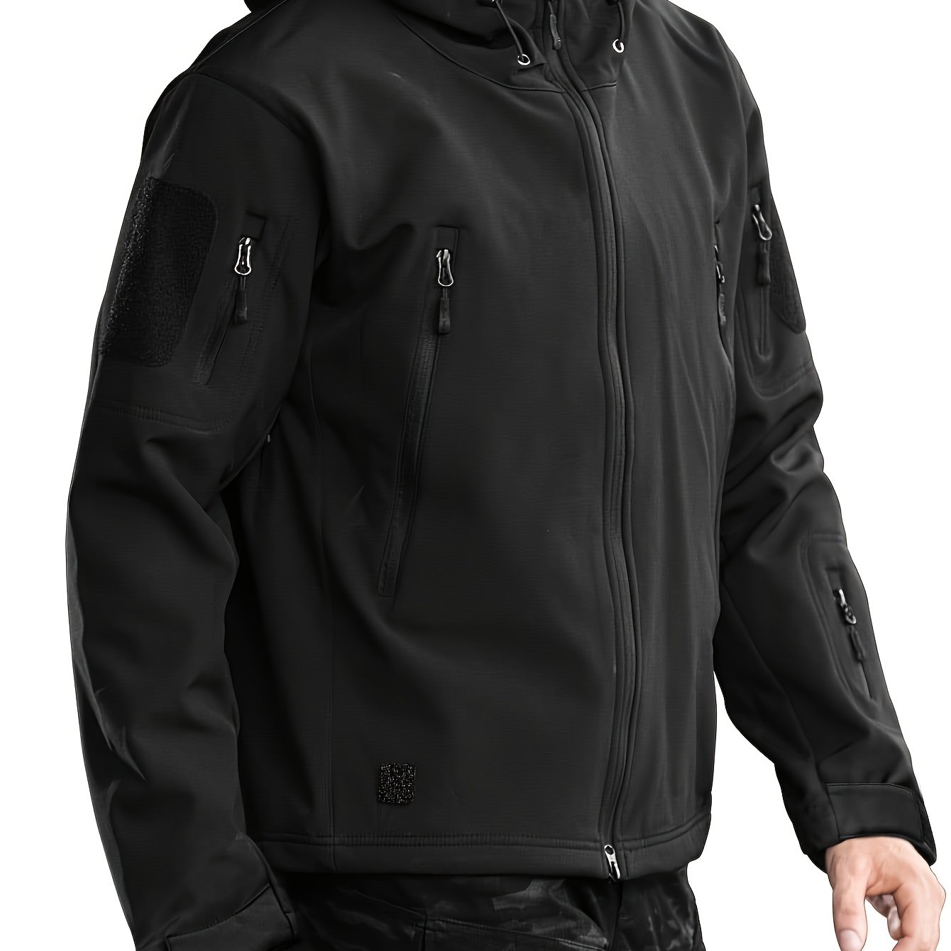 Men's Winter Softshell Jacket, -lined Hooded Coat, Suitable For Hiking, Camping, And Cold Weather Travel
