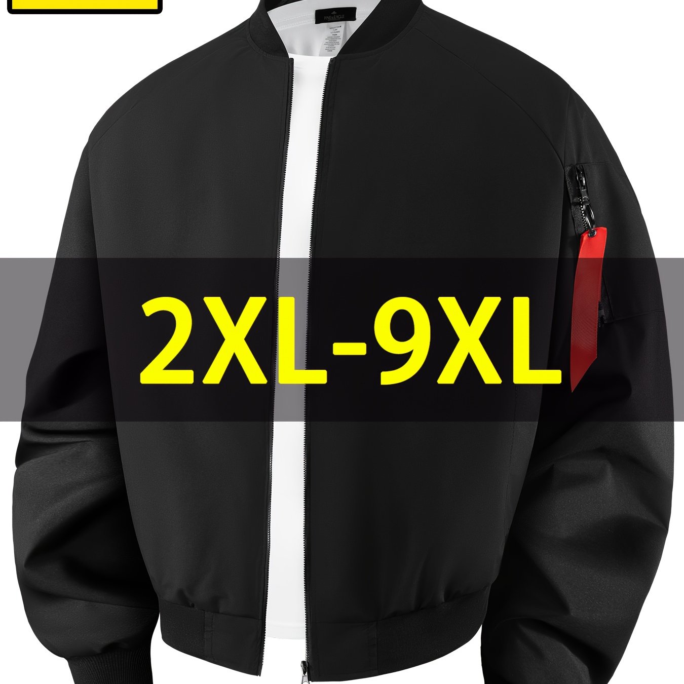 TEMU Plus Size Men's Jacket, Spring New Arrival, 2xl-9xl, Oversized Loose Fit Casual Pilot Jacket, Men's Casual Baseball Collar Outerwear, Plus Size