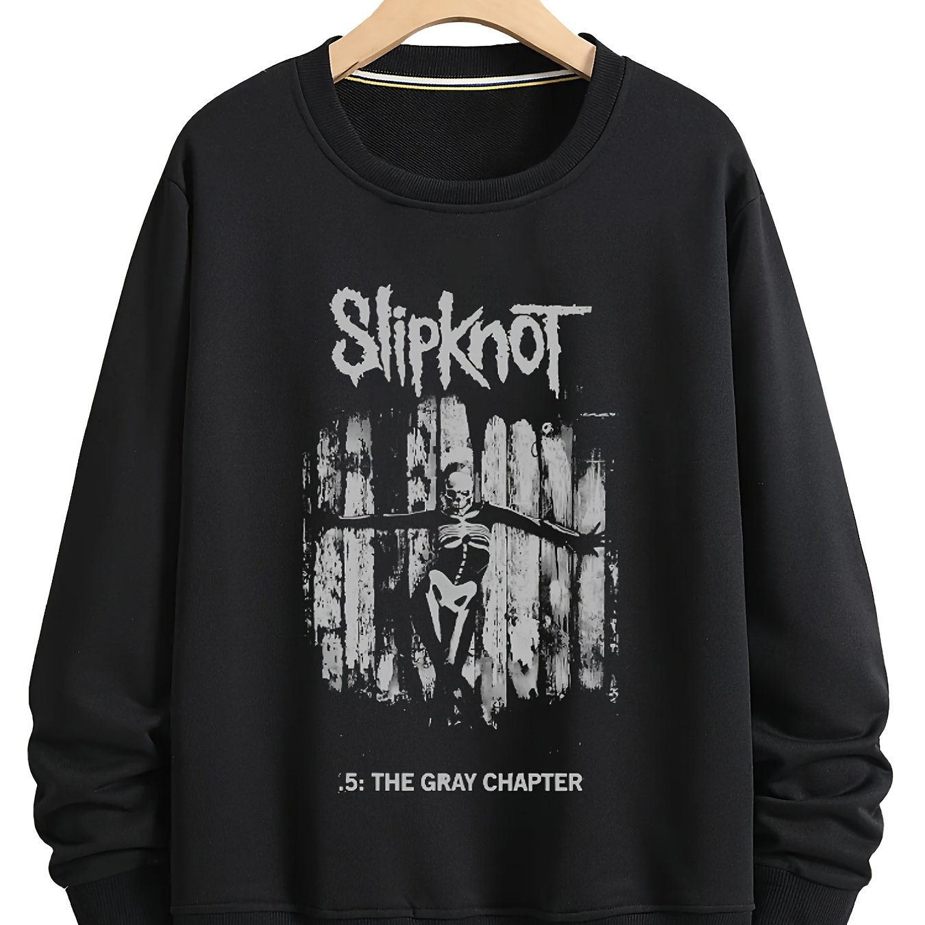 TEMU Slipknot Printed Sweatshirts Long-sleeved Crew Neck Pullovers Autumn And Winter Casual Tops Men's Clothing