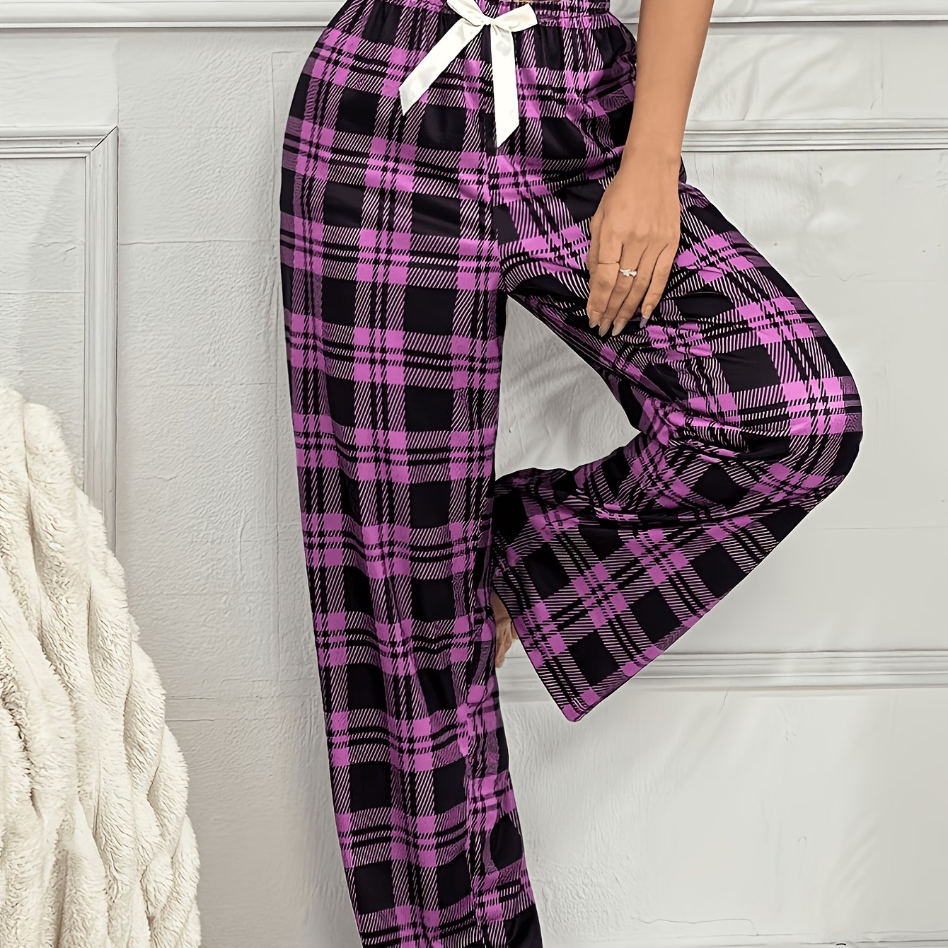 TEMU 26aw" Women's Pajama Pants Loungewear, 1pc, Casual Sleep Pants, Themed Comfortable Pajama Pants, Comfortable For Home Use, Loose And Comfortable