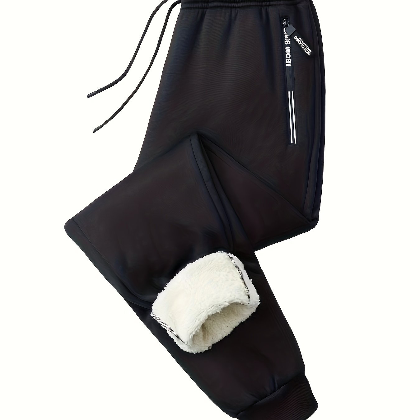 E-shop Herren Jogginghose mit Futter – Verdickte Herbst/Winter Hose mit elastischen , schwere Freizeit-Sportlange Hose