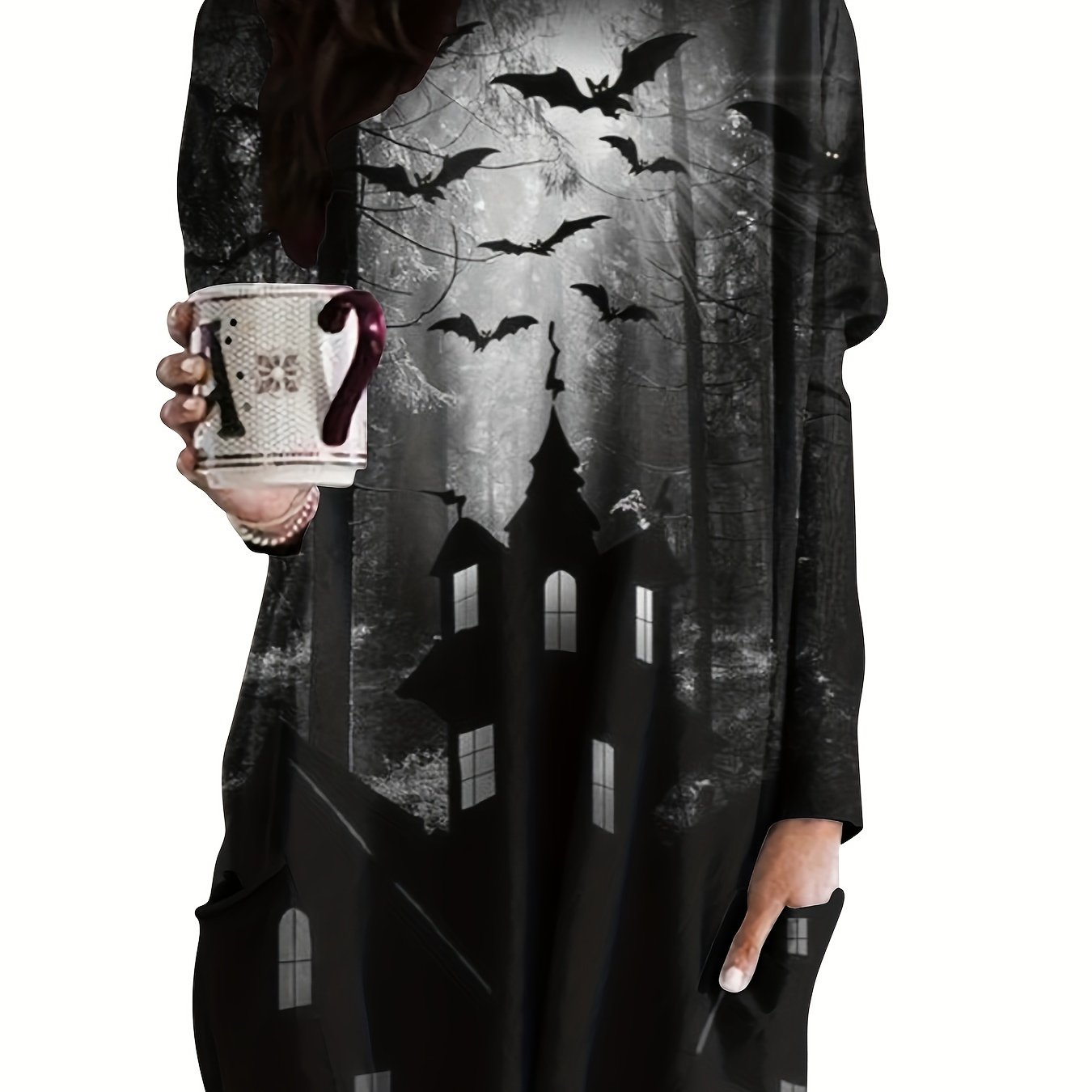 Plus Size, New Plus Size Women's Halloween Loose Dress