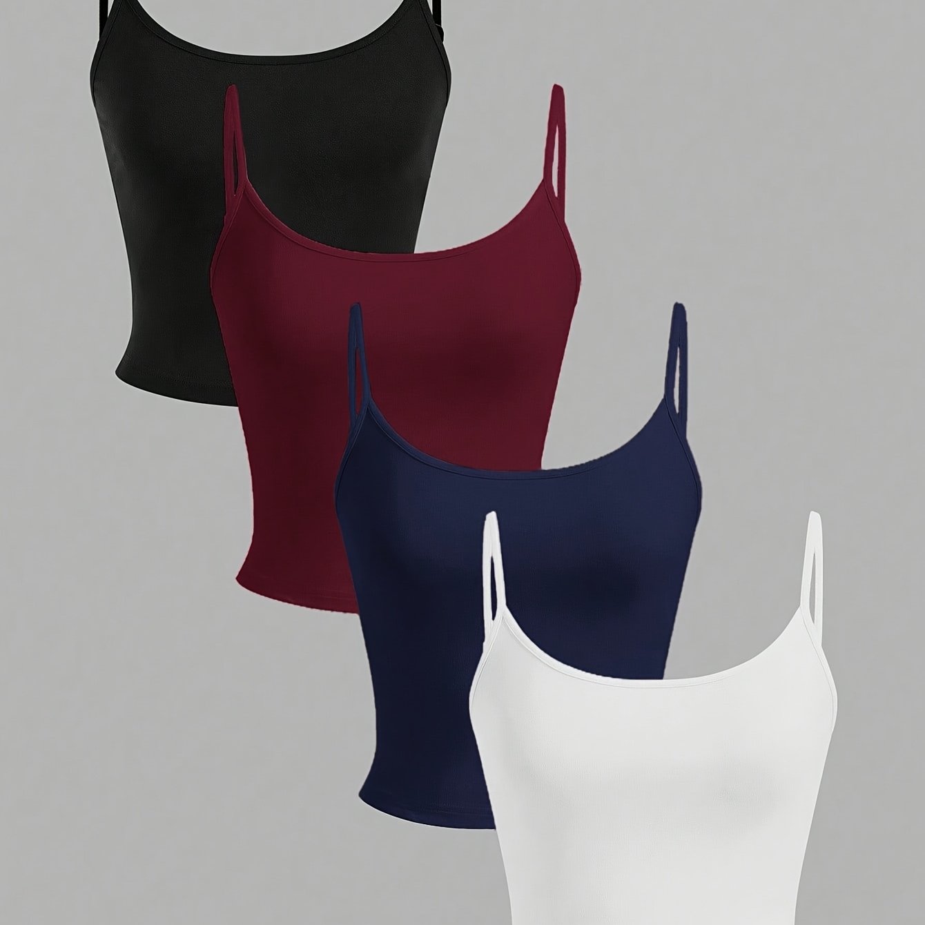 4pcs Set Fashion Ladies Strapless Tank Top With Adjustable Hook Closure Short Sexy Underwear Women's Base Layer Versatile Elegant Clothing Gift For Girlfriend