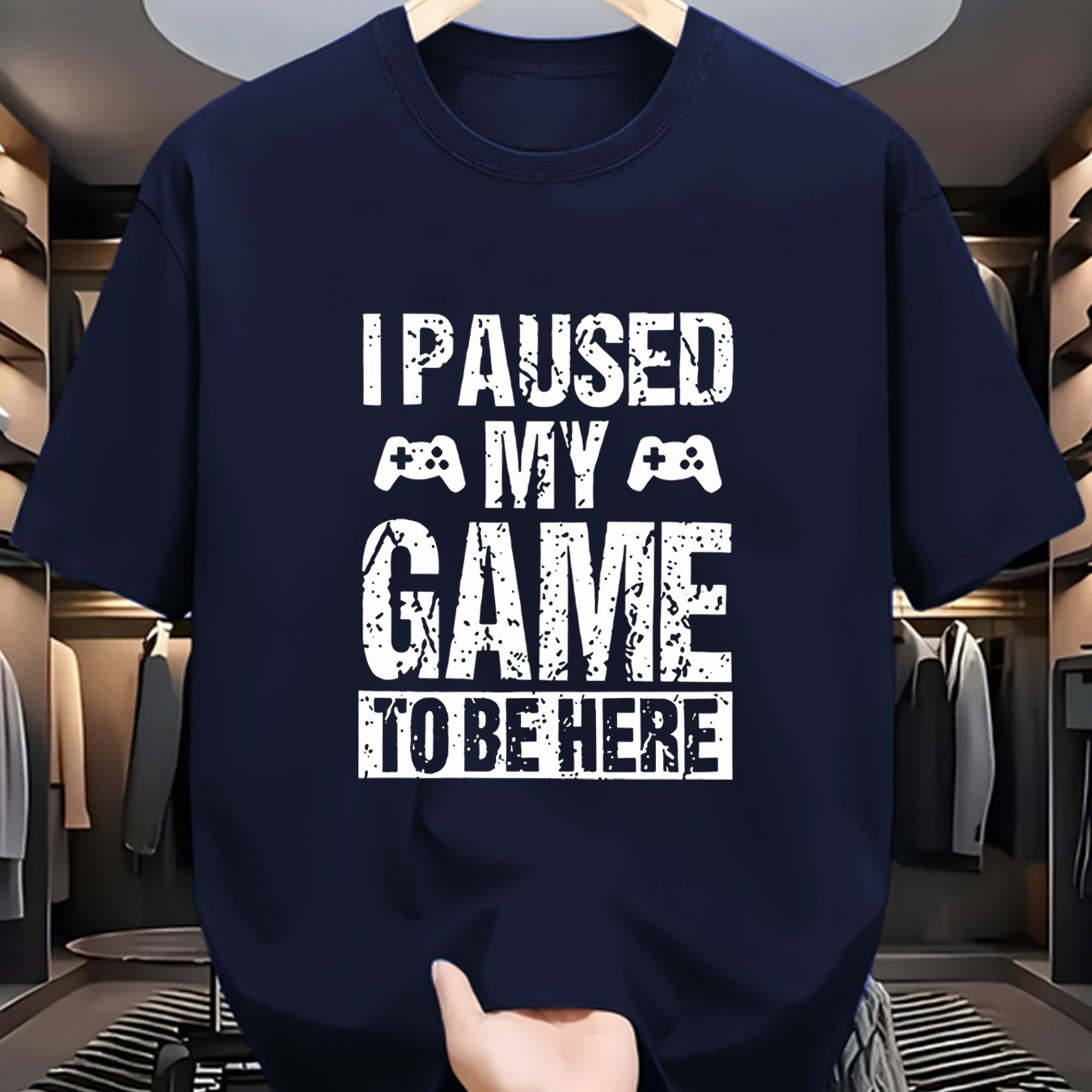 TEMU T-shirt léger et respirant à manches courtes en polyester pour hommes, avec des imprimés tendance sur des thèmes de jeux ludiques. Idéal pour