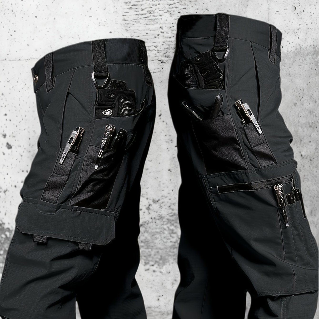 TEMU Men's Tactical Cargo Pants - Quick-dry Lightweight, Multi-, Regular Fit For Hiking, Camping, (belt Not Included), Hiking Pants, , Rugged Style,