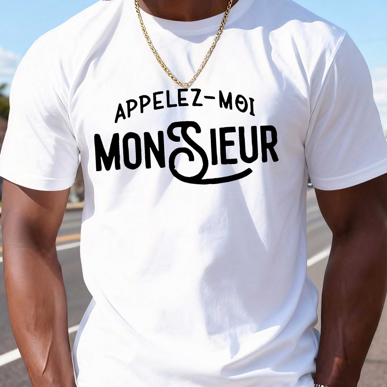 TEMU T-shirt d'été à manches courtes pour hommes - Appelle-moi