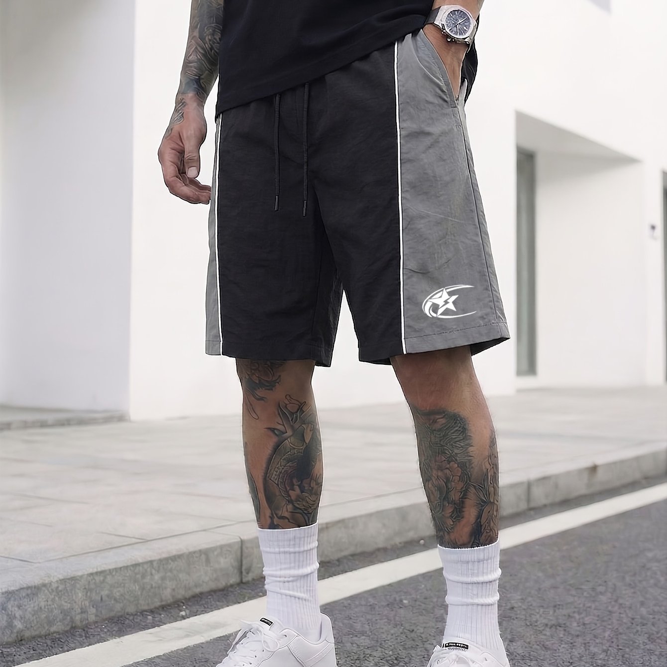 TEMU Pantaloni estivi da nuovi e larghi, pantaloni dritti da , shorts versatili casual