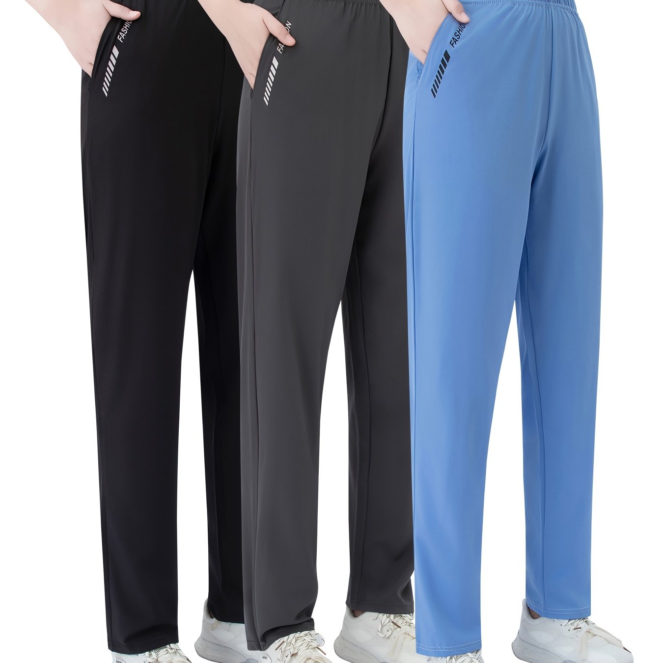 TEMU 3pcs Women's Breathable Quick-dry Thin Summer Pants With Pockets, Fabric, Straight-leg Outdoor Sports Hiking Trousers