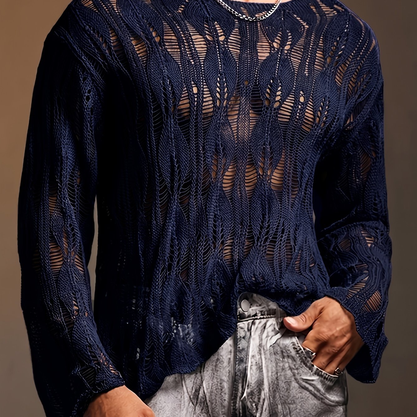 Men's Stylish Versatile Knitted Long-Sleeve Pullover