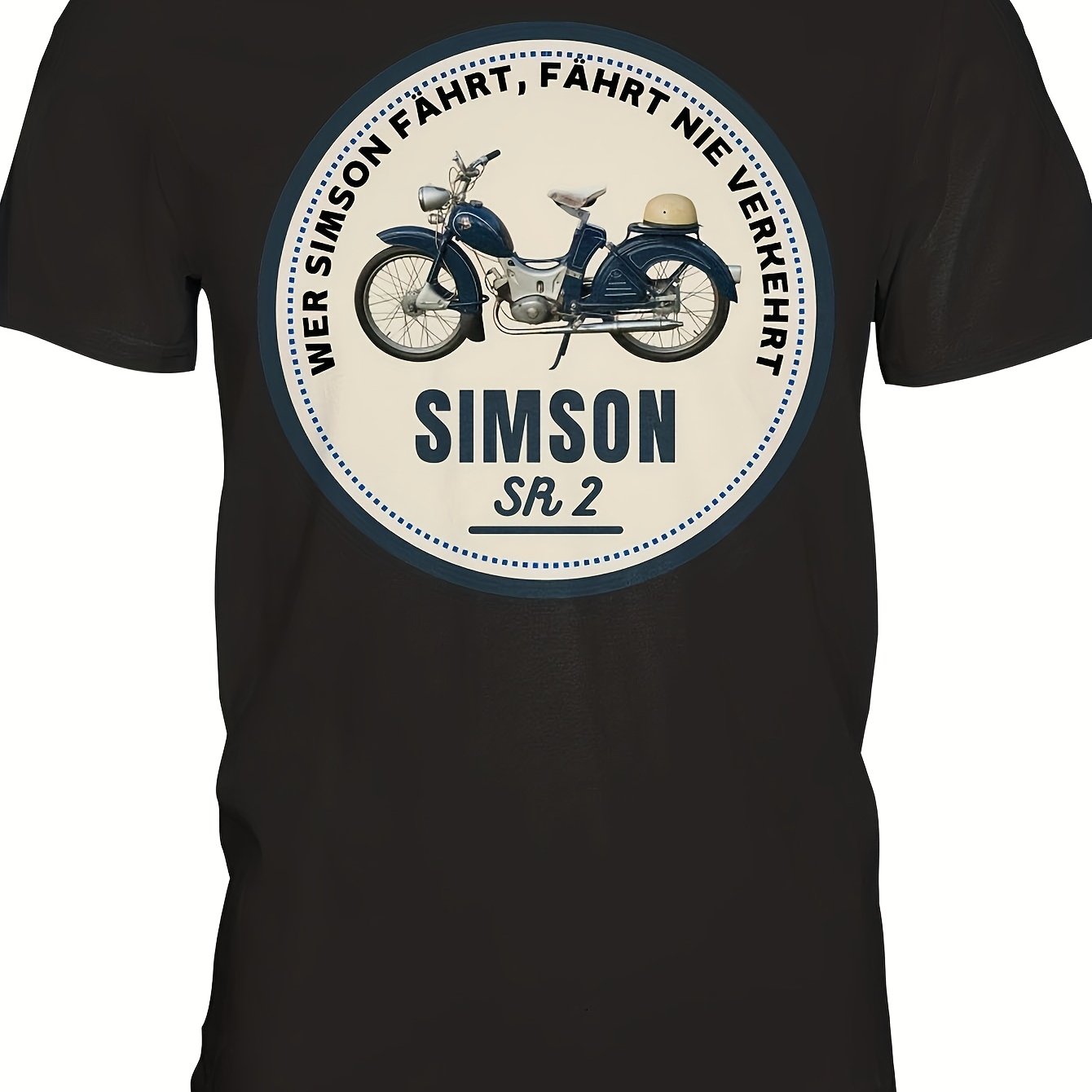 Men's Vintage Ddr Rocker T-shirt Sr2 Ifa Veb East Germany 1989 14th Anniversary Edition | Retro Tee With Motorcycle Sports Car Graphic, Casual Streetwear, Crew Neck, Stretch Fabric, Regular Fit, Wear