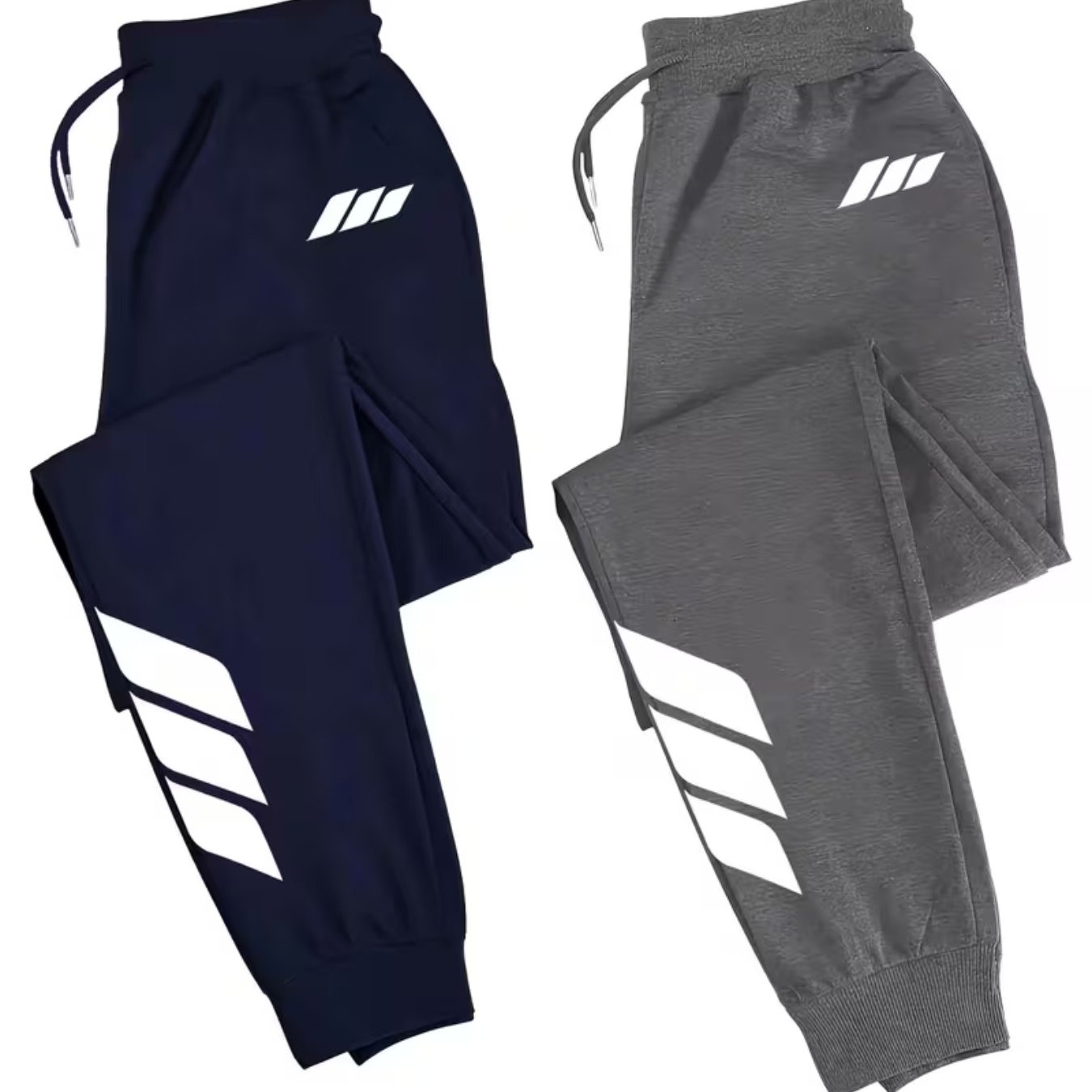 TEMU 2pcs, Jogging Pants, Adopting Sports Brand , Black With White Three-, Retaining The Recognition Of Sports Brands, And Satisfying Consumers'