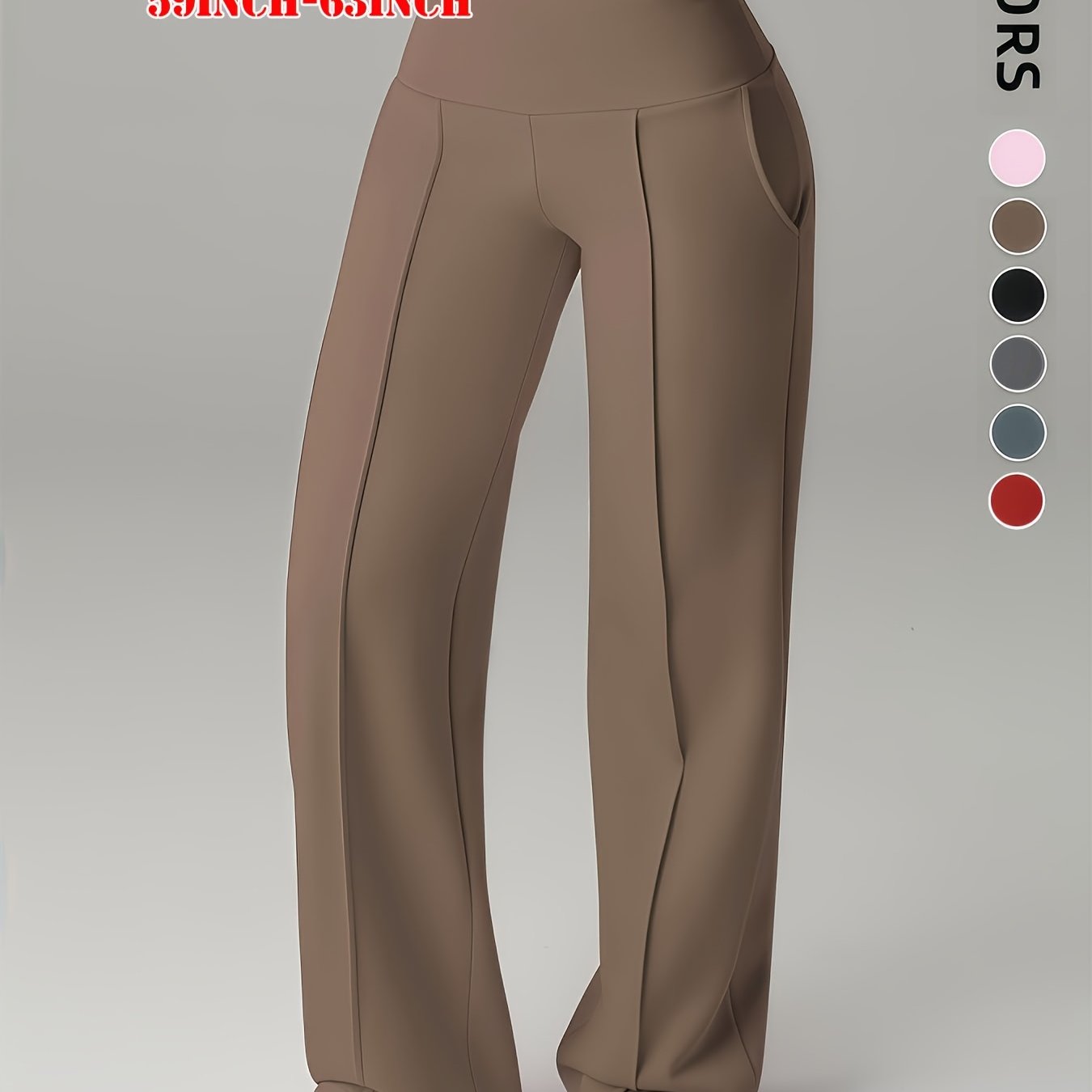 TEMU Suitable For Women With Height 150cm-160cm, 1pc Straight Leg Pants, Wide Leg Flared Tight Pants, Casual Quick-dry With Pockets Women's Yoga