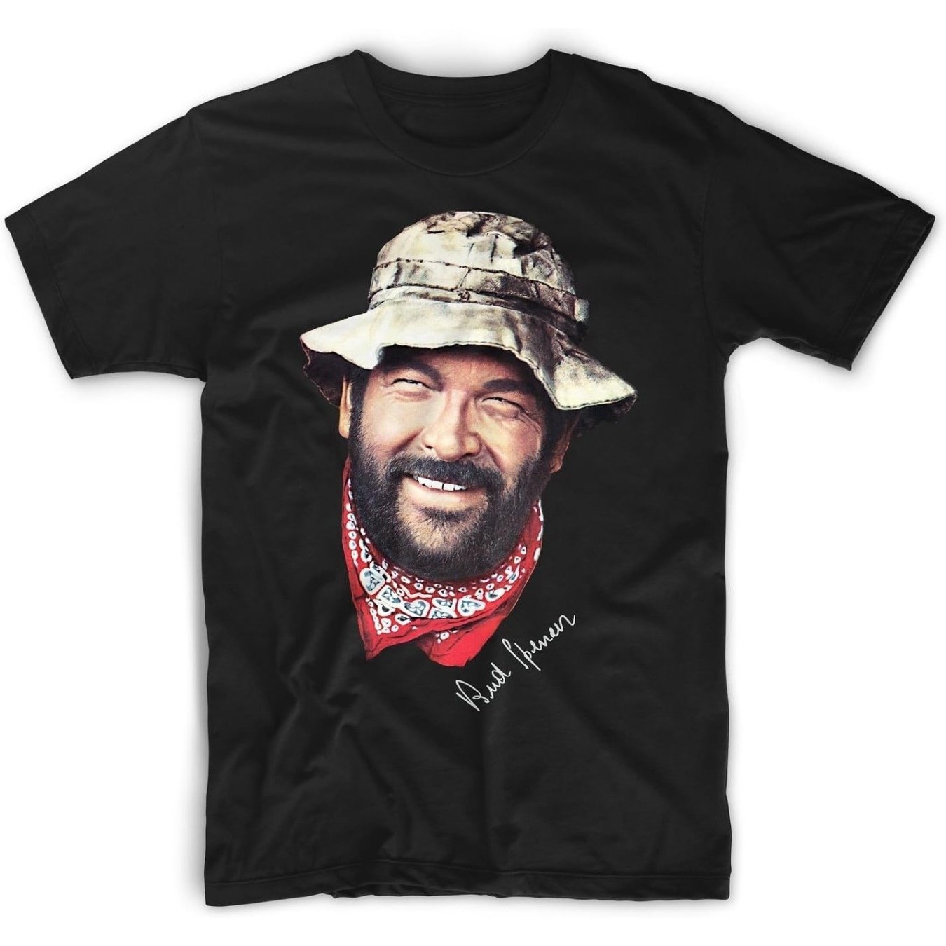 Image of Plus Size Localbud Men's Graphic Print T-shirt Rok100% Cotton Micro-stretch Knit, Breathable Regular Fit Short Sleeve Tee With Signature Hat, Bandana Design, Casual Wear, Machine Washable, Plus Size