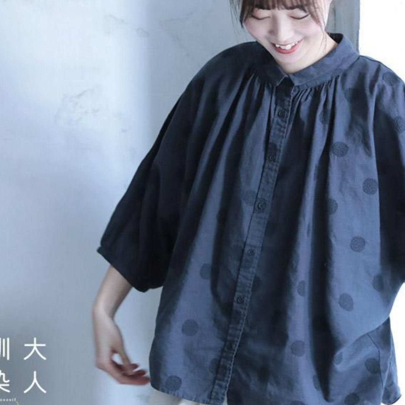 TEMU レディース ヴィンテージ 水玉刺繍 シングルブレストシャツ 半袖 襟付きトップス 万能でなレトロシャツ ゆったりカジュアル 春夏秋の普段着に必須アイテム