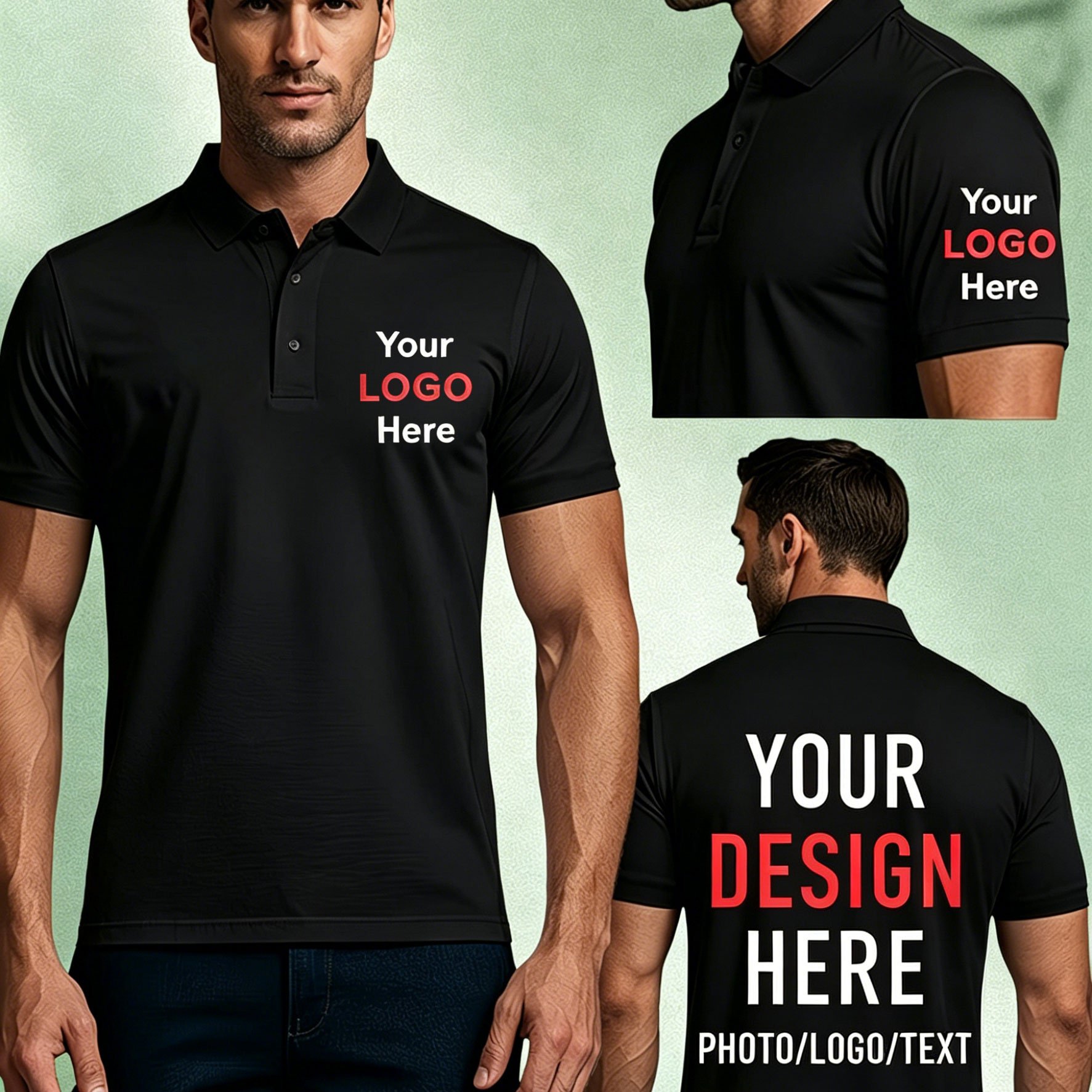 TEMU Camicia da personalizzabile con personalizzazione a tre aree: pettorina sinistra, schiena e braccio . per uniformi aziendali, personalizzazione