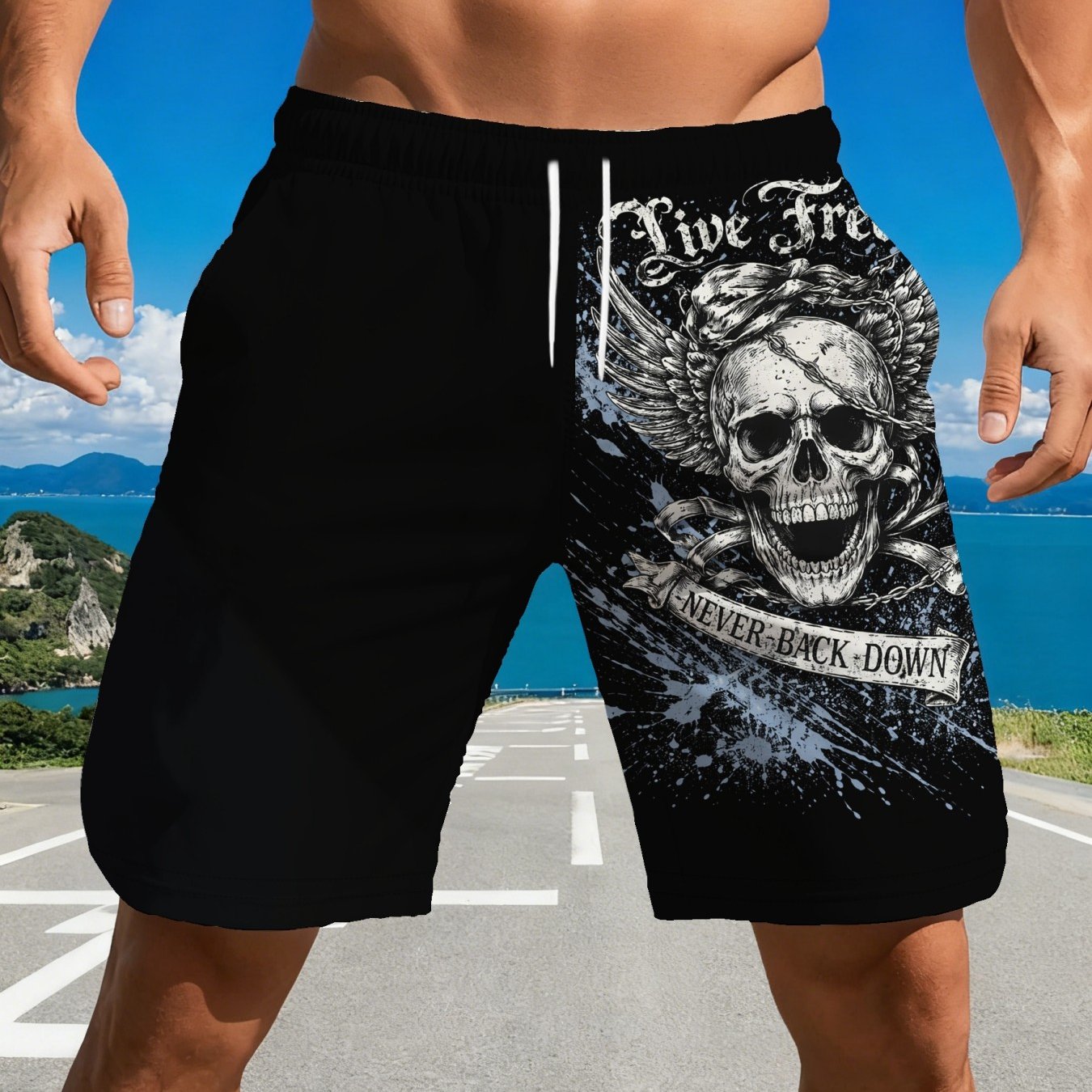 TEMU Shorts tendance d'été pour hommes, pantalon de sport décontracté tricoté, lavage à ou