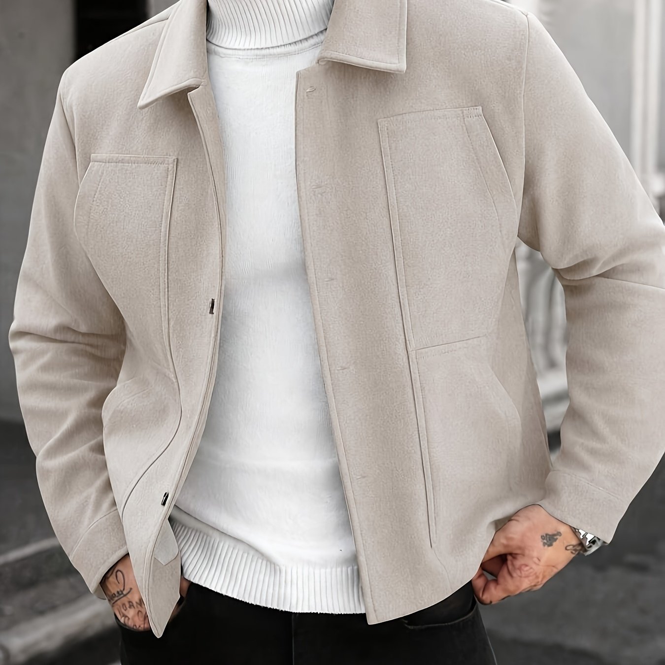 TEMU Obm Cross-border Men's New Casual Jacket, Autumn/winter Essentials
