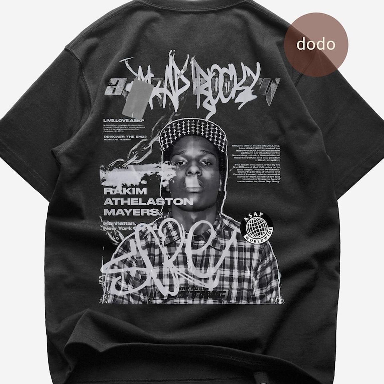 TEMU Asap Back Tee - Top - Sundress Single - Asap Album Tee - Asap Merchandise - Unisex Rapper Apparel