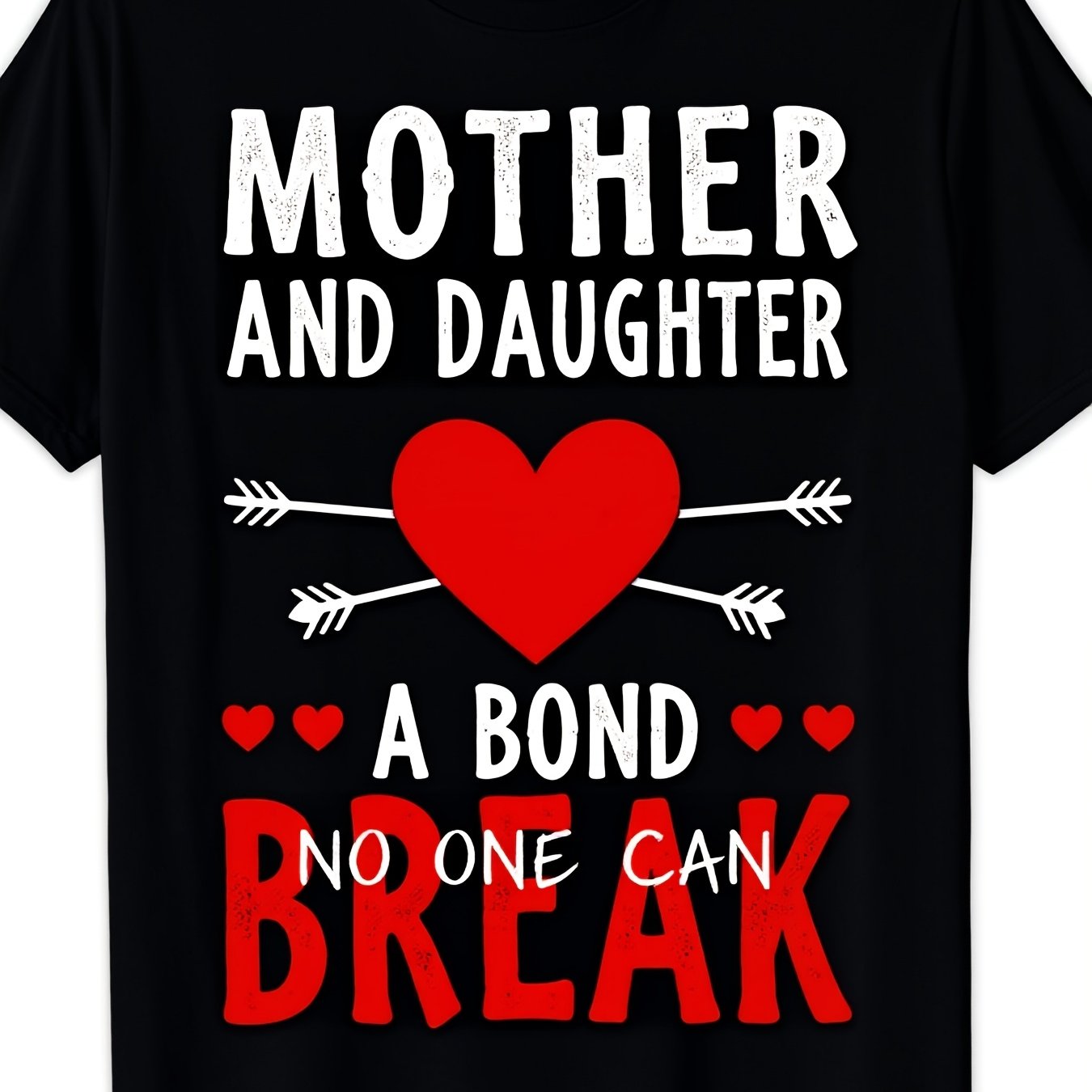 TEMU For Unisex Made Of Dacron, Features An Unbreakable Heart Print Symbolizing The Between Mother And Daughter, With A Red And White Design. This