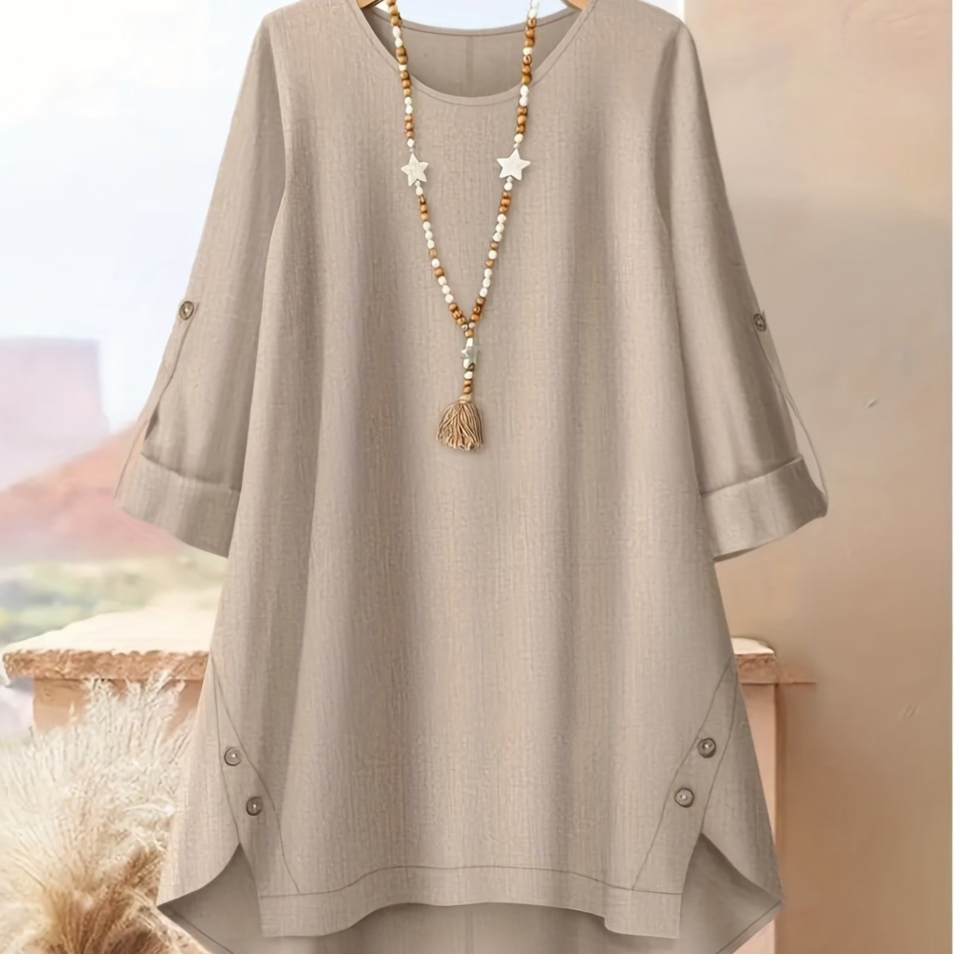 Plus Size - Plus Size - Women's Plus Size Solid Color T-shirt