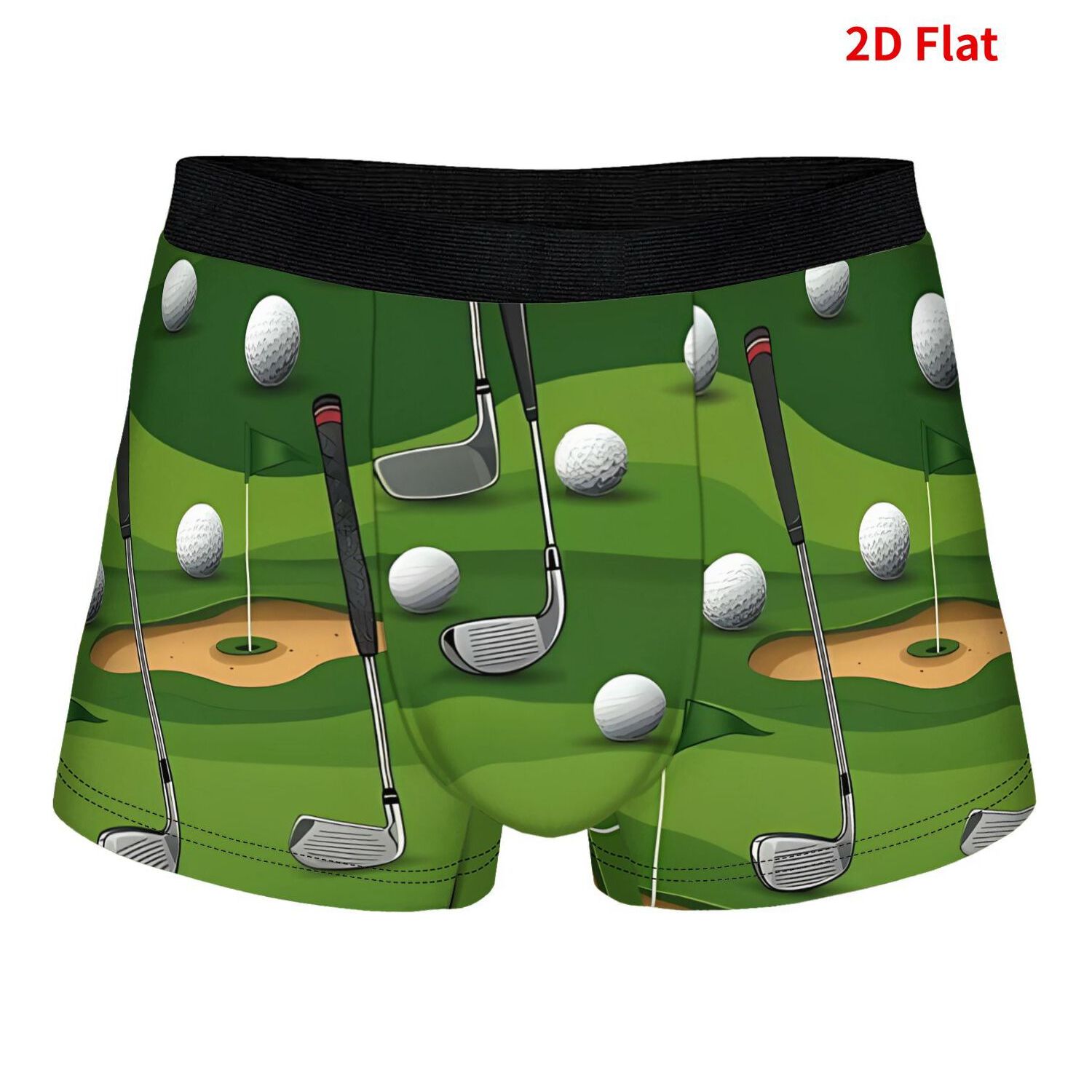 TEMU Golf Men Boxer Shorts Polyester Design Comfortable Underwear Casual & Style 2d Print Design