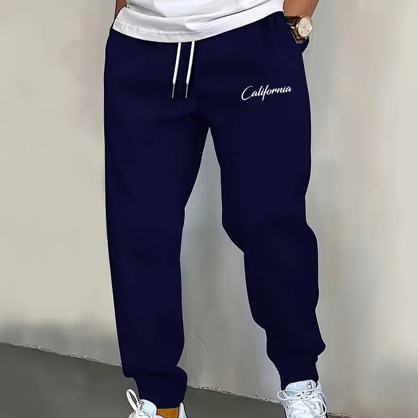 TEMU Comfortable Autumn/winter Joggers, Men's Drawstring Casual Sweatpants, Autumn/winter Knit Pants For Men
