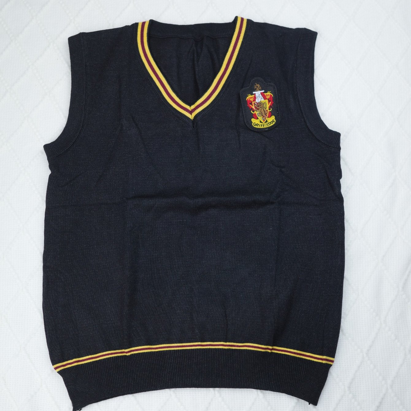 TEMU Warner . Harry Potter Fashion Badge Vest V-neck Sweater Gryffindor Cosplay Daily Slytherin Unisex Jk Uniform Sweater Red Blue Women's Top