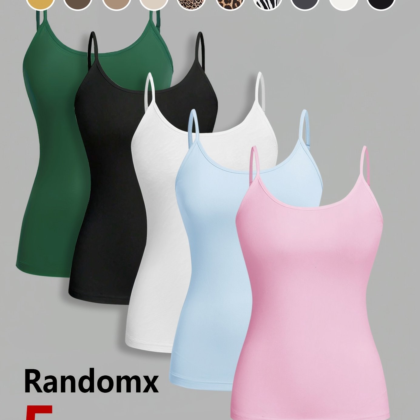 TEMU Lot aléatoire de 5 pièces, envoi aléatoire de 5 pièces de nouveau gilet à bretelles polyvalent à boucle (couleur aléatoire)