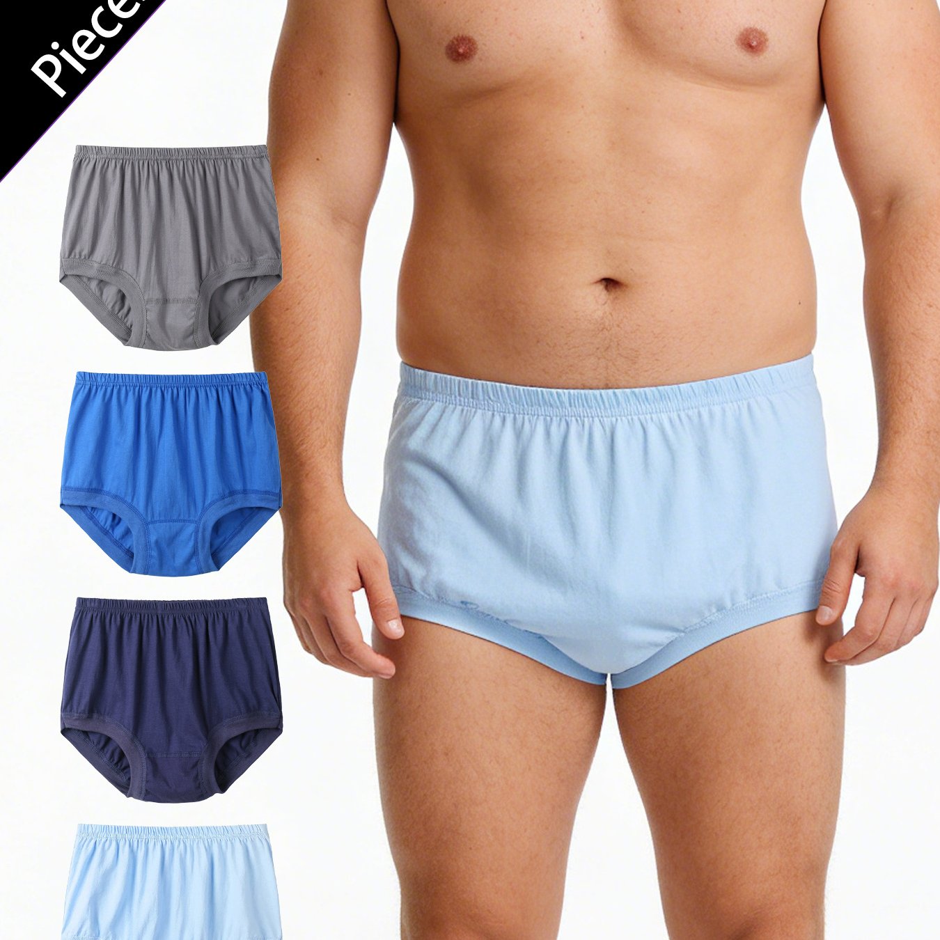 4pcs, Men's Underwear Briefs, Non Binding Comfortable Waistband, Everyday Essential, For Larger Build Men