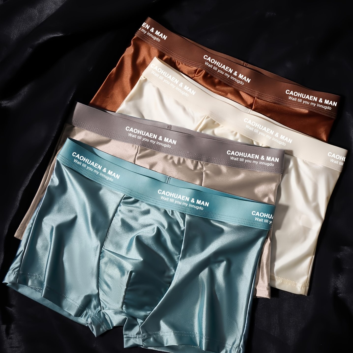 E-shop 4 Stück Herren Boxershorts in Uni-Farben, Hochwertig & Atmungsaktiv – Schnelltrocknend