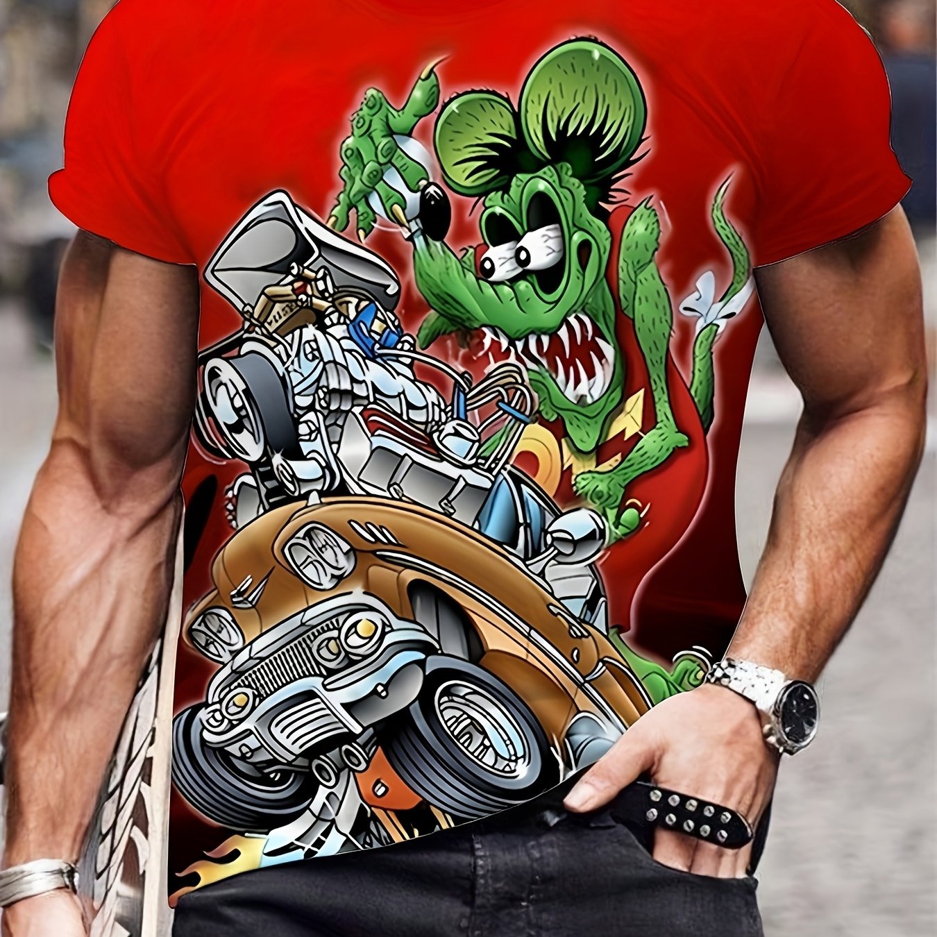 TEMU Men's Patterned T-shirt