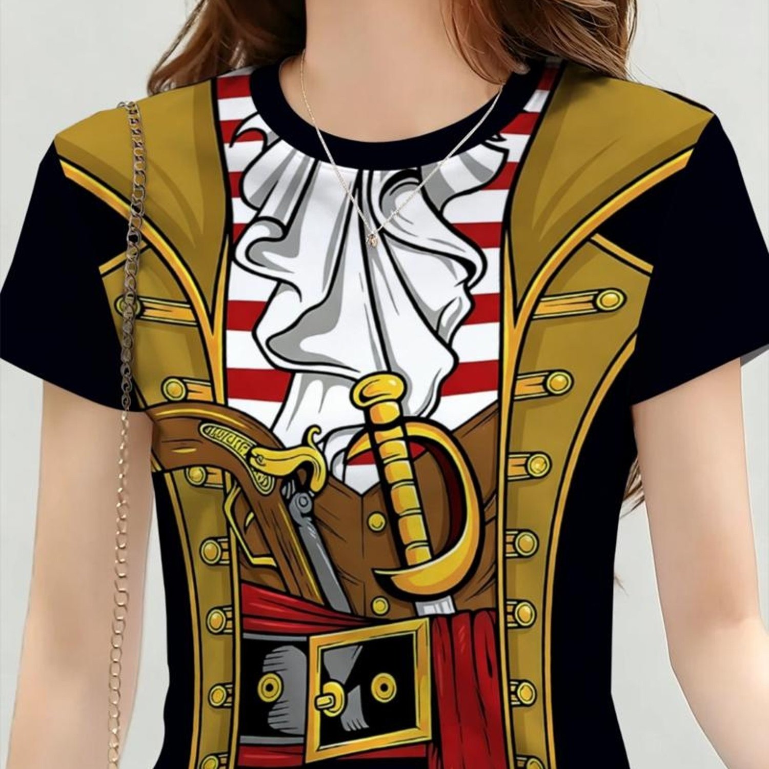 TEMU Women's Fashion T-shirt, Cartoon Vibrant Design, Suitable For Daily Wear