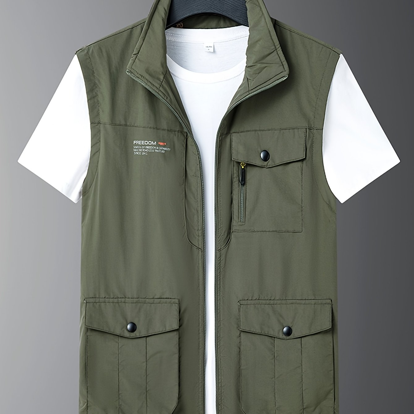 TEMU Obm High-quality Outdoor Leisure Mesh Vest For Men - Quick-dry With Multiple Pockets For Work, Fishing, And Photography