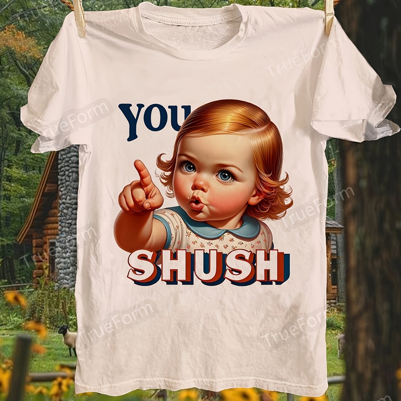 TEMU Plus Size, Funny You Print Crew Neck T-shirt With Vintage Face Graphic White Casual Short Sl0206 Outdoor, Party Gatherings Or Daily Outfits,
