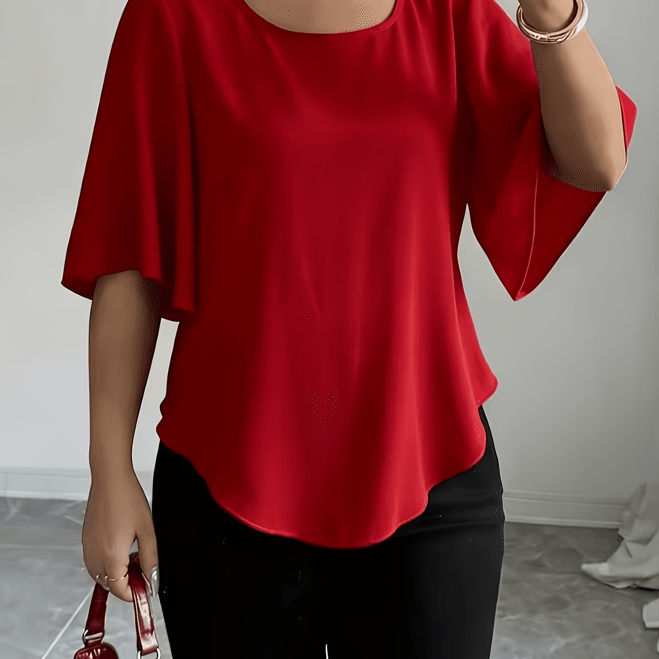 TEMU Chemise polyvalente de couleur unie pour femme pour les quotidiens